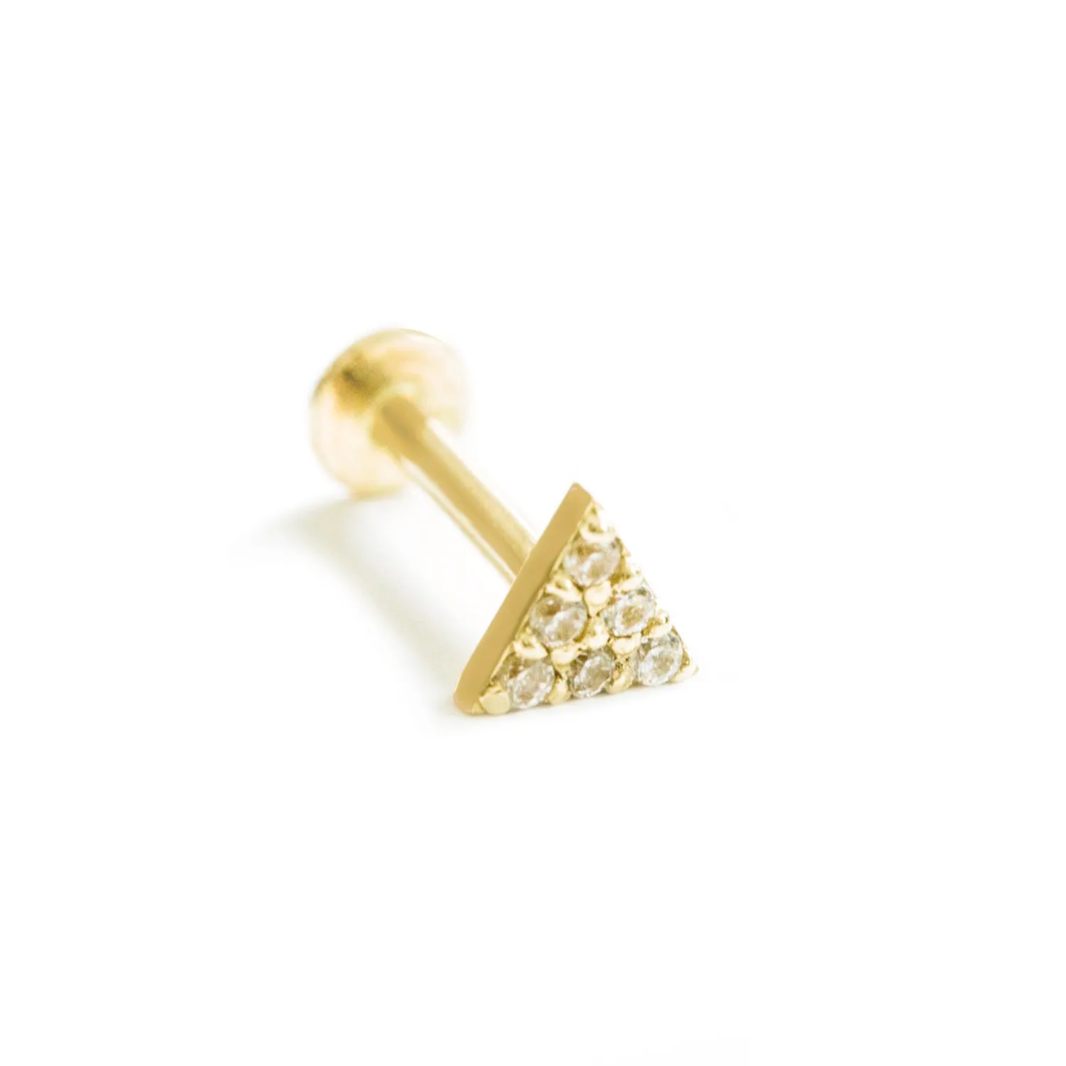 14k Gold Cartilage Cubic Triangle Internally Internal Threaded Labret