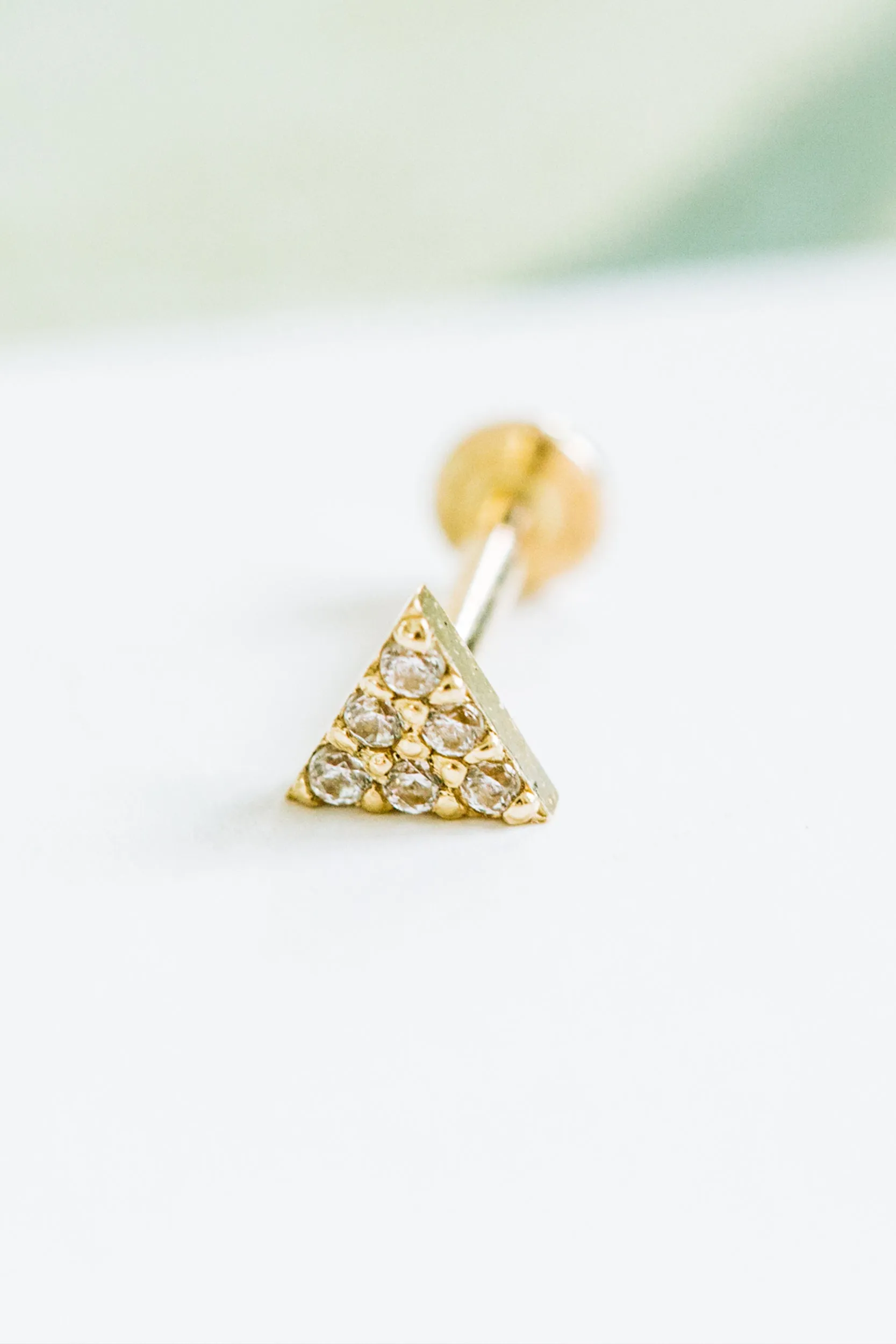 14k Gold Cartilage Cubic Triangle Internally Internal Threaded Labret