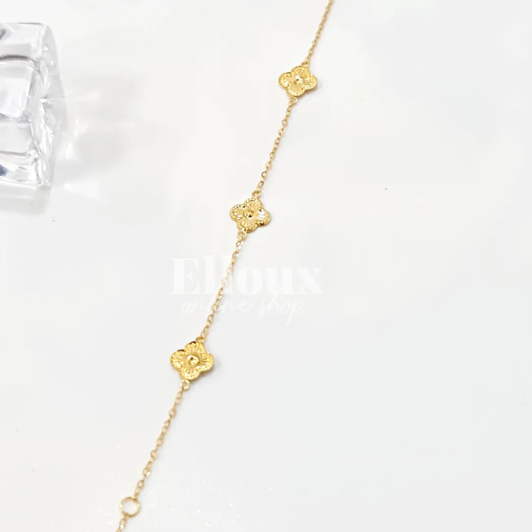 18k Gold Clover Bracelet