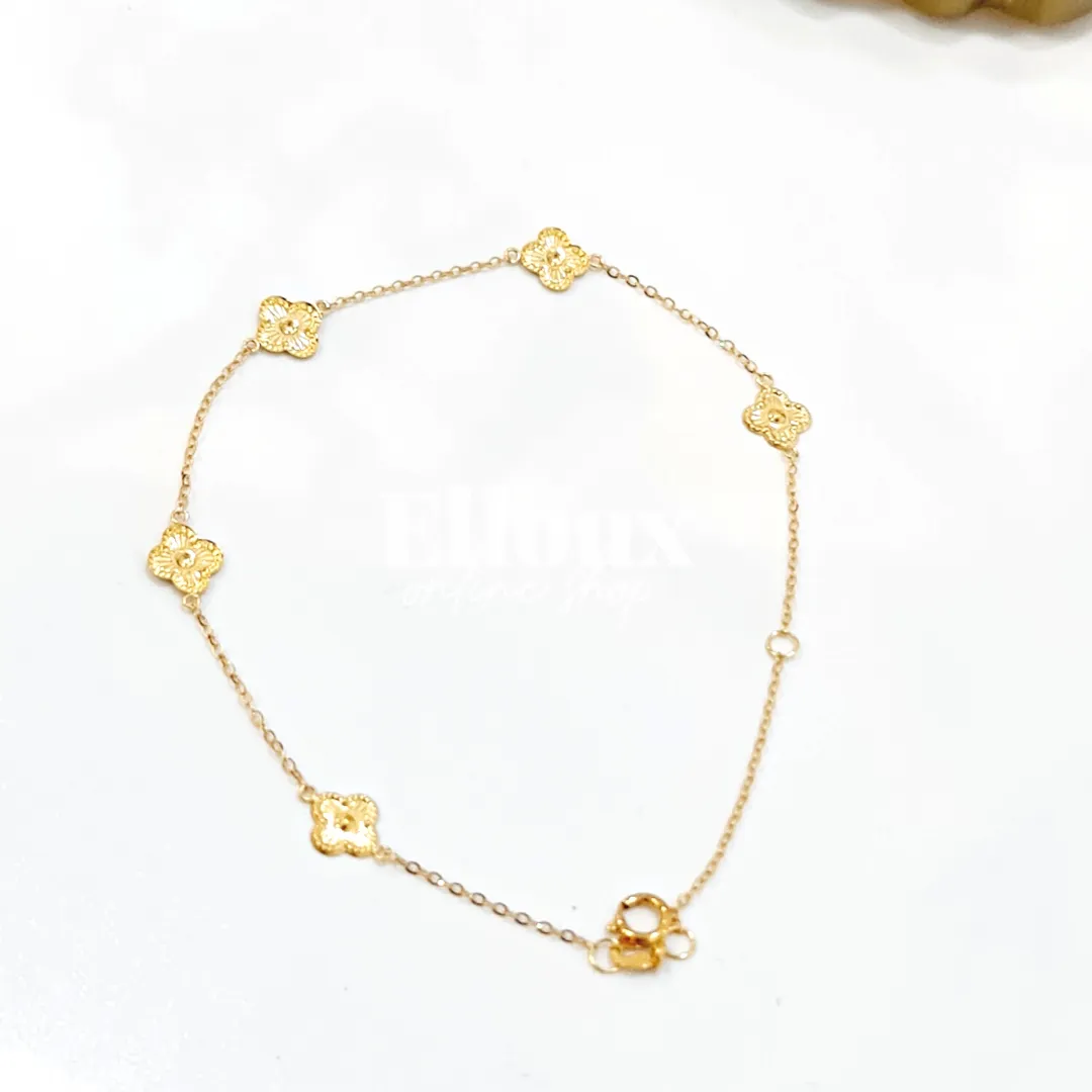 18k Gold Clover Bracelet