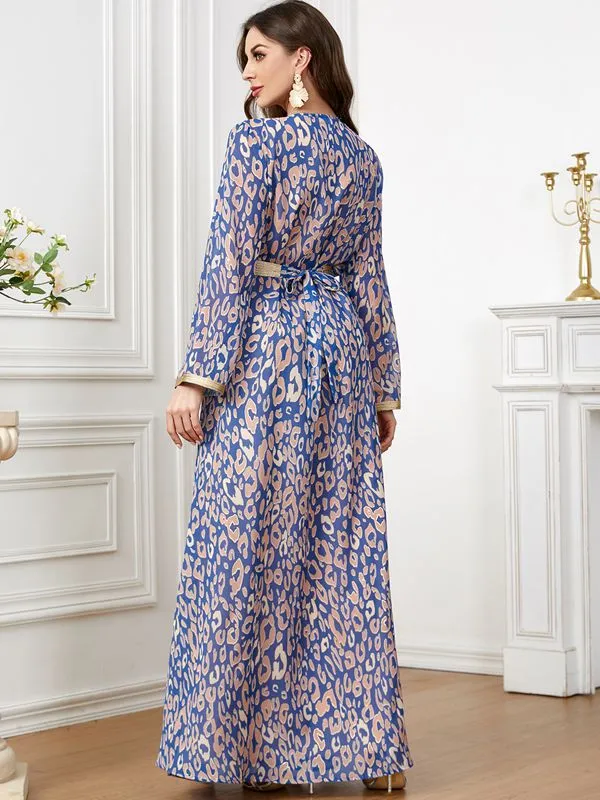 2 Pieces Set Printed Caftan Kaftan Dress With Inner Sleeveless Dress