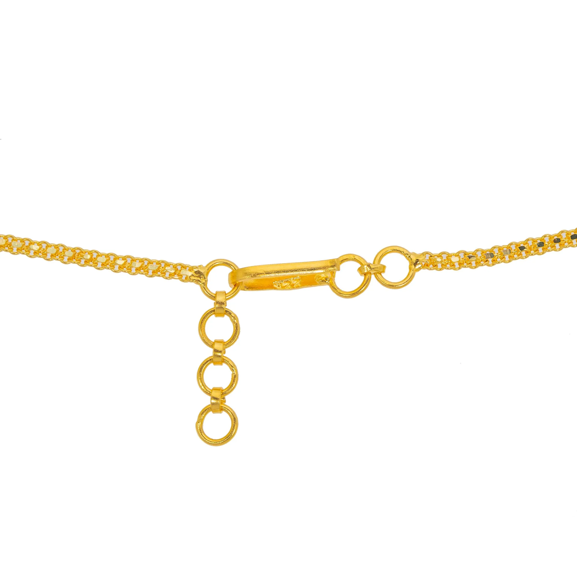 22K Yellow Gold & Multi-Stone Temple Necklace (103.3gm)