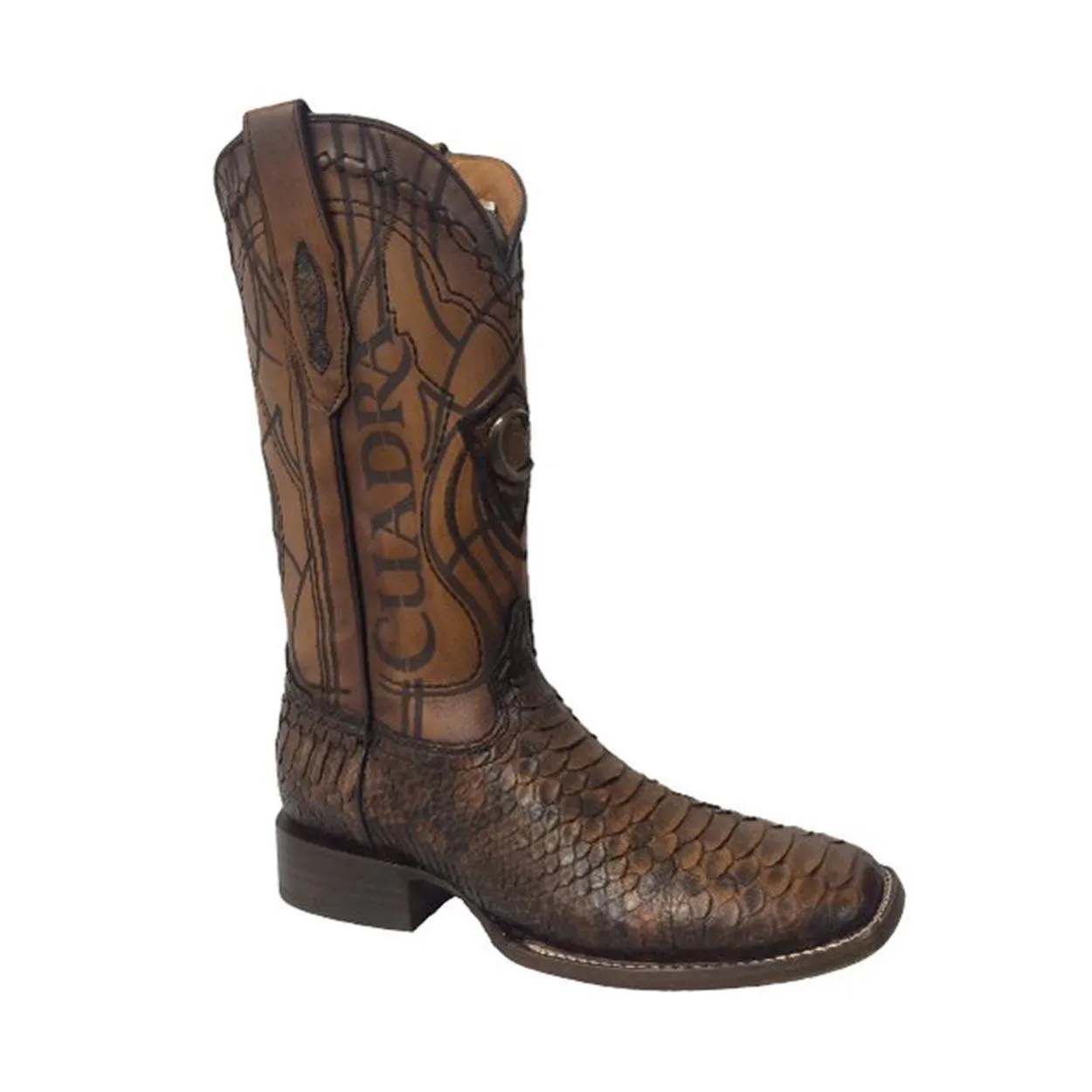 3Z1OPH - Cuadra brown classic cowboy rodeo python leather boots for men