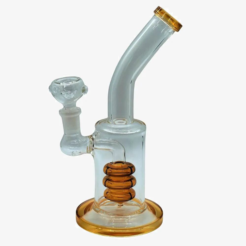 8.5" Bent Neck Triple Tier Weed Water Bong