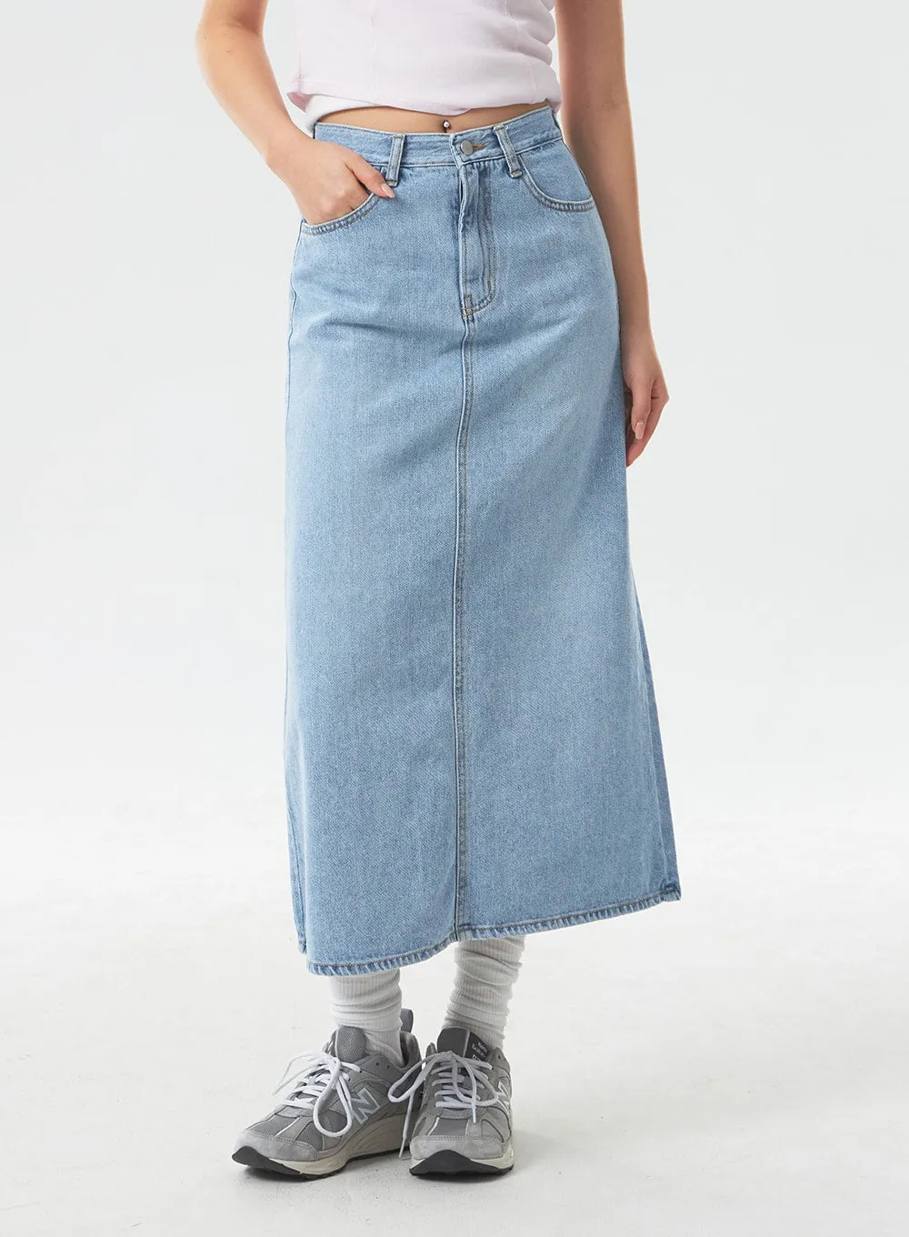 A-Line Denim Maxi Skirt CA303