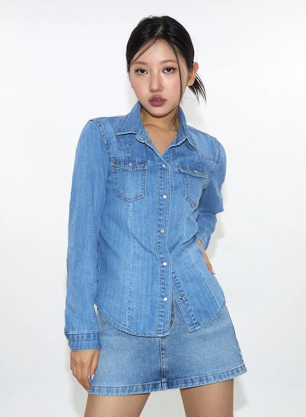 A-Line Denim Mini Skirt CA317