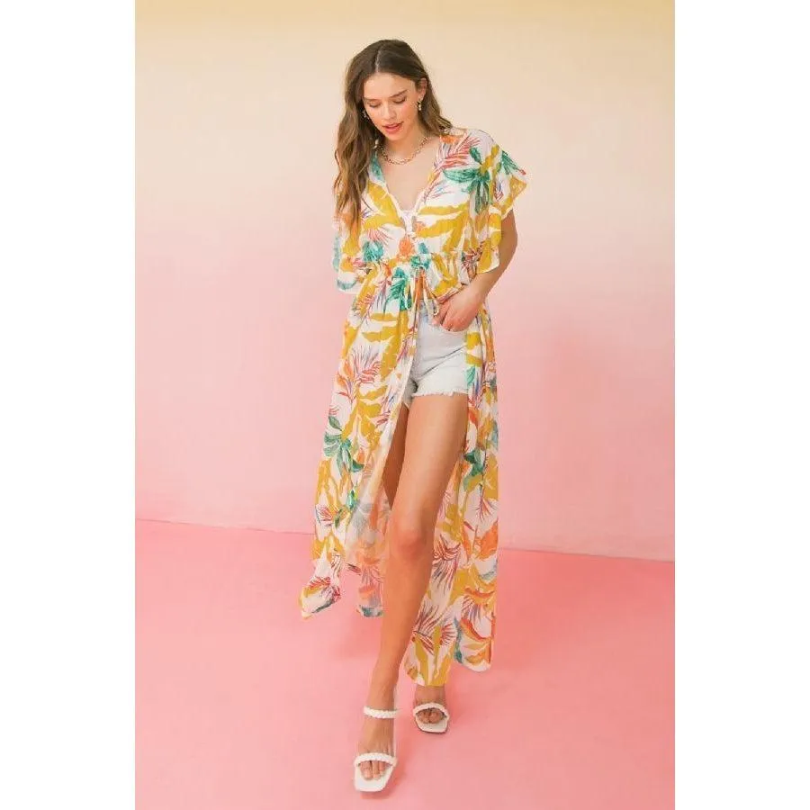 A Printed Woven Maxi Cover Up