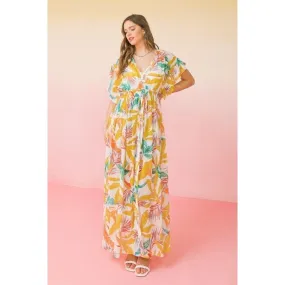 A Printed Woven Maxi Cover Up