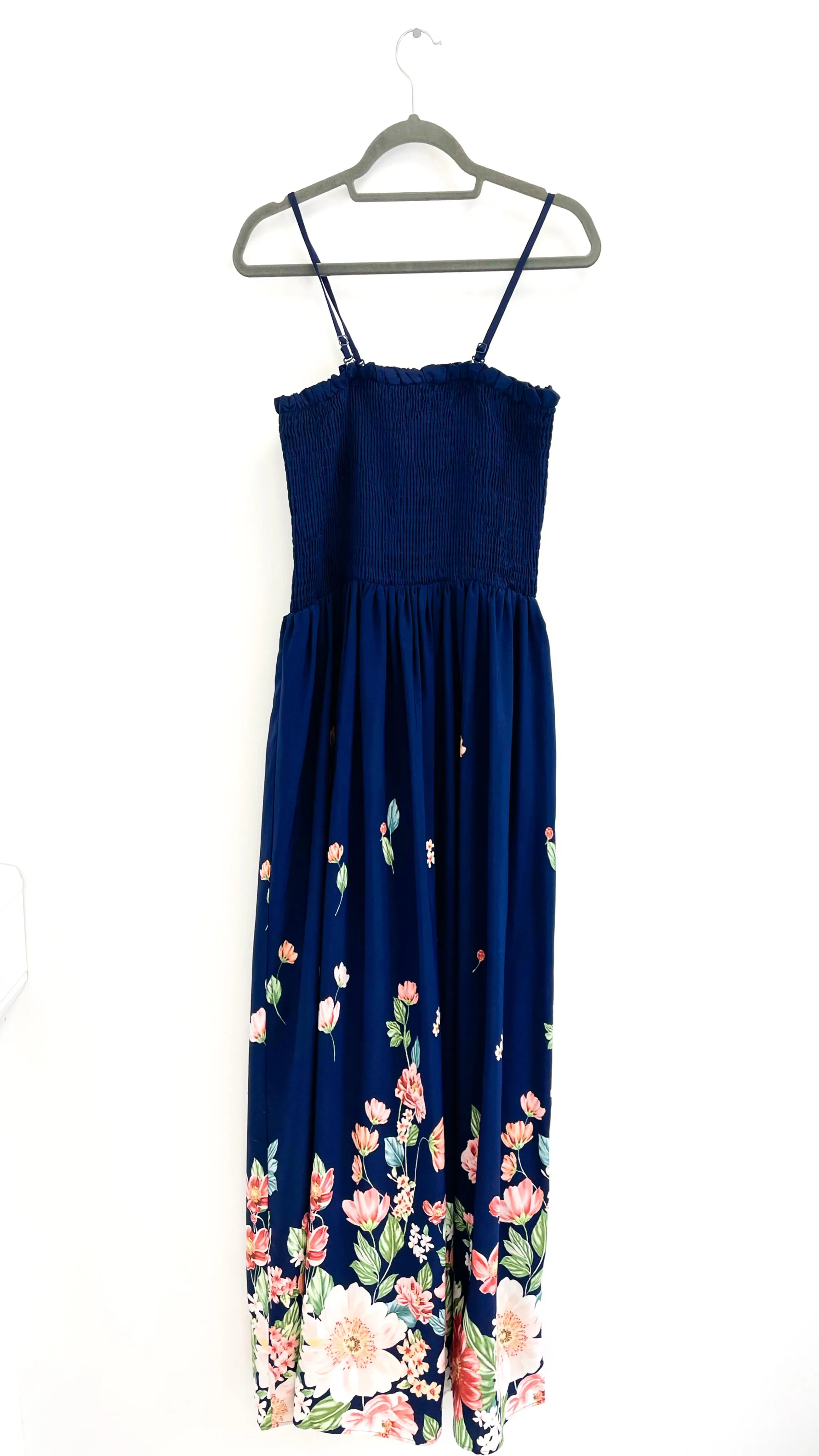 A1725 Berna Navy Print Maxi Dress