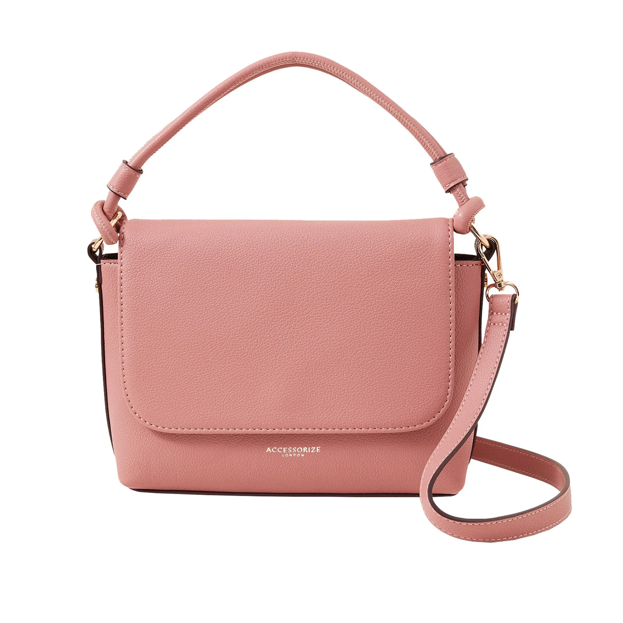 Accessorize London Women's Pink Double Strap Handheld Bag