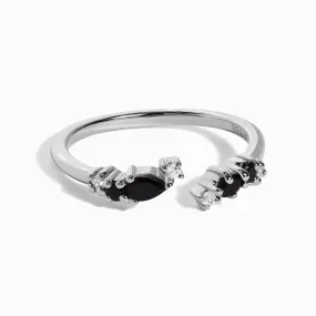 Adjustable Black Onyx Ring Flourish - December Birthstone