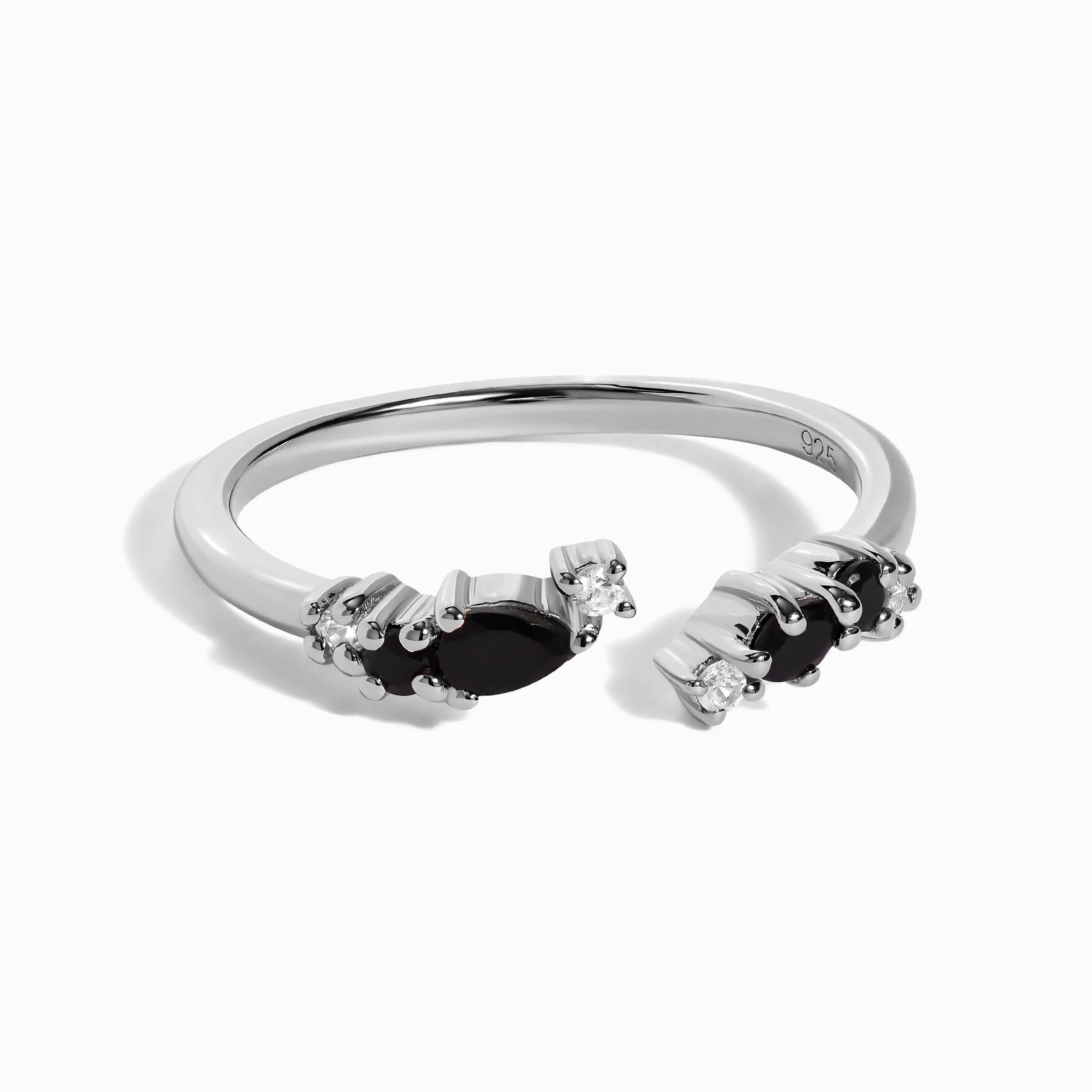 Adjustable Black Onyx Ring Flourish - December Birthstone