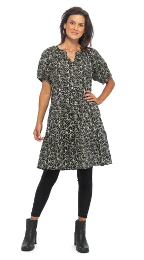 Althea Dress - organic cotton - black petal