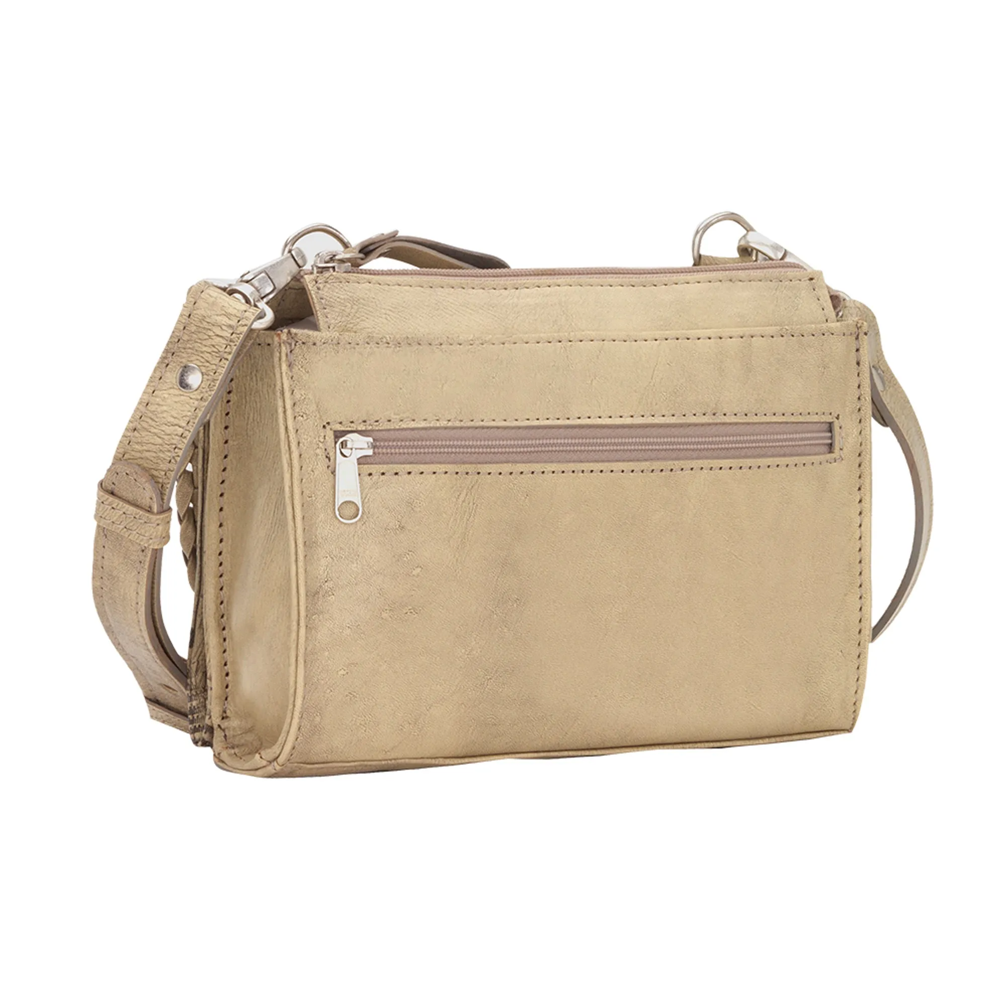 American West Texas Two Step Sand Leather Small Crossbody