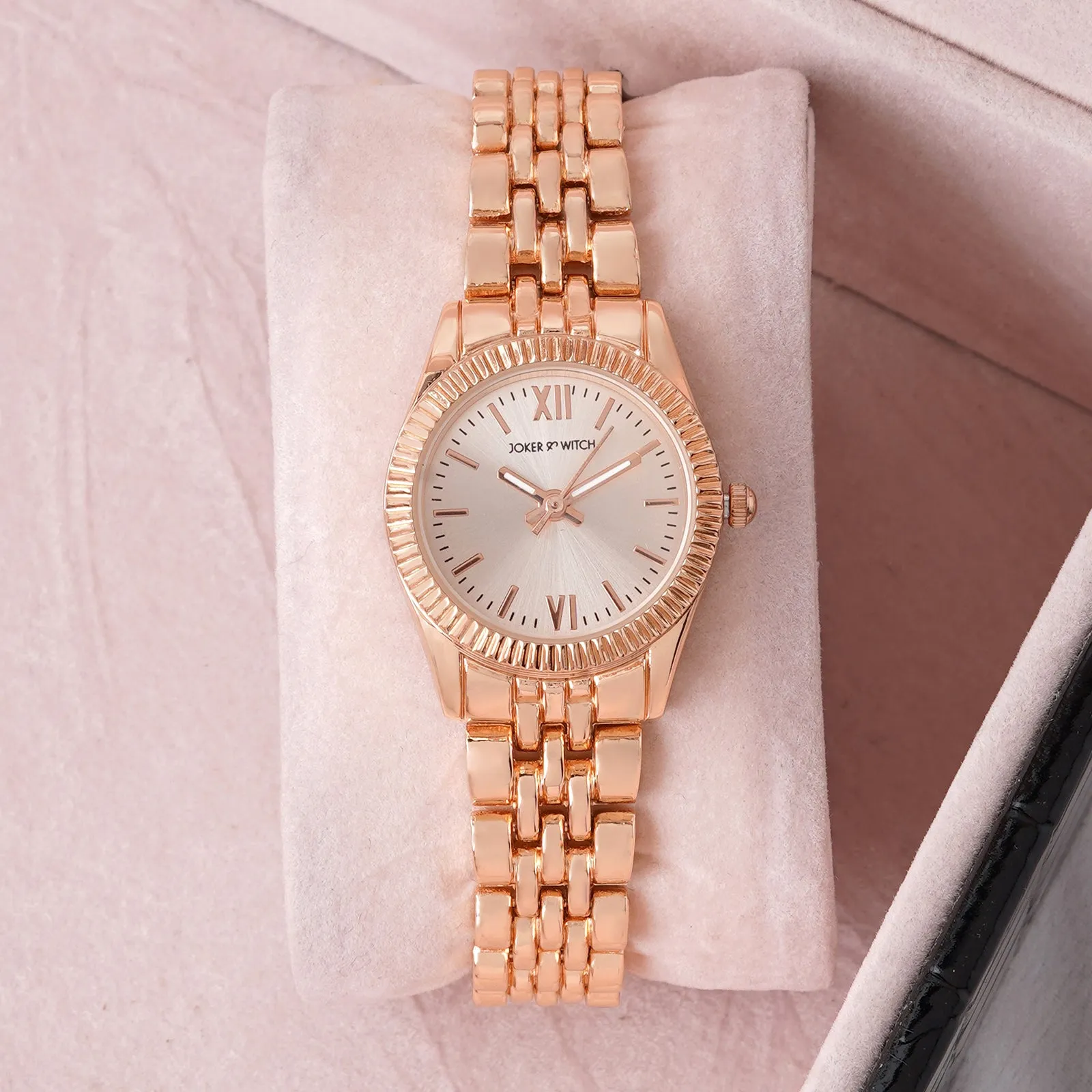 Arina All Rosegold Metallic Strap Watch