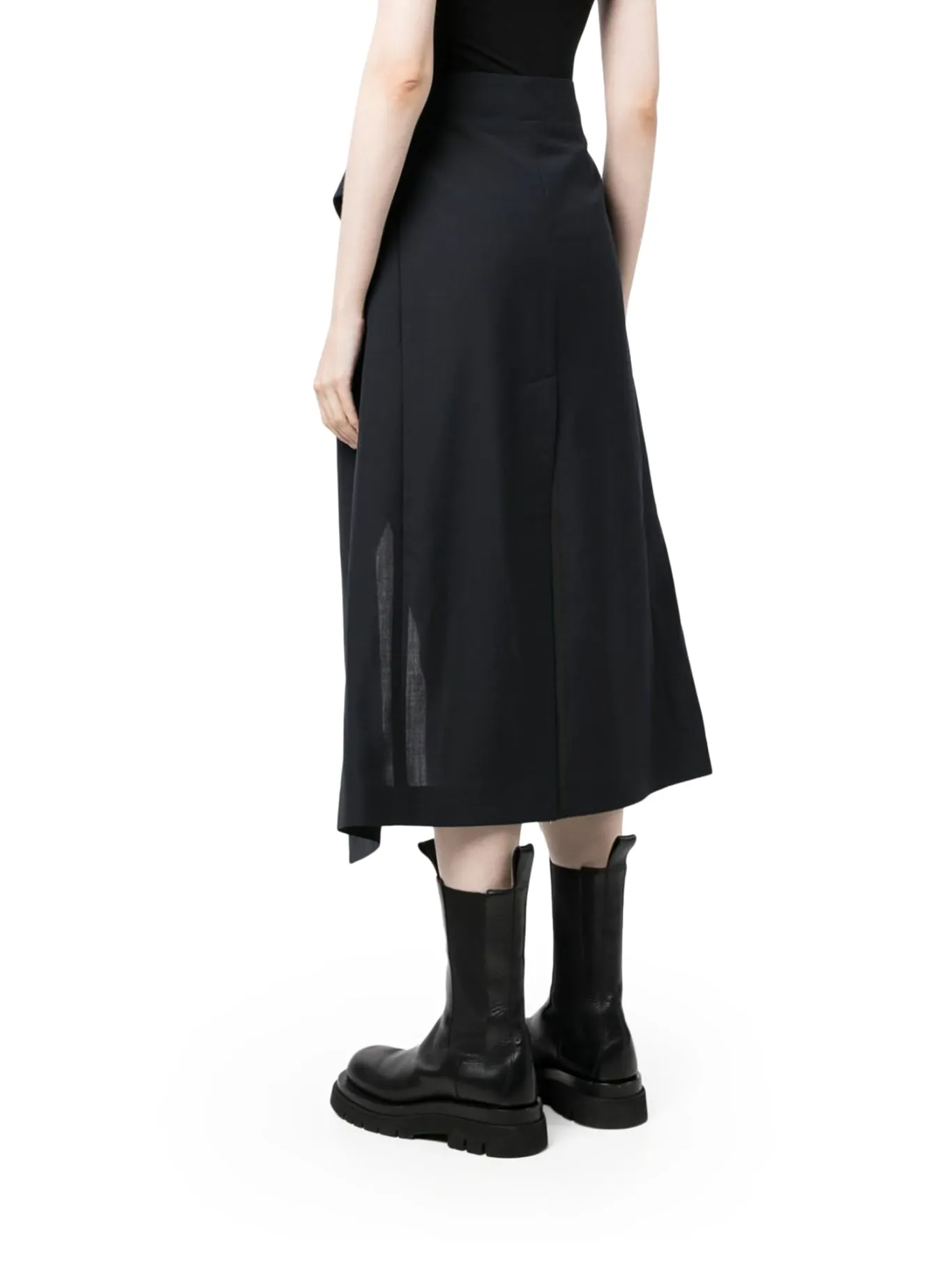 Asymmetric midi skirt