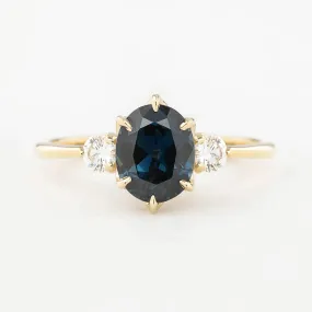 Ayana Ring - 1.69ct Teal Blue Queensland Sapphire (One of a kind)