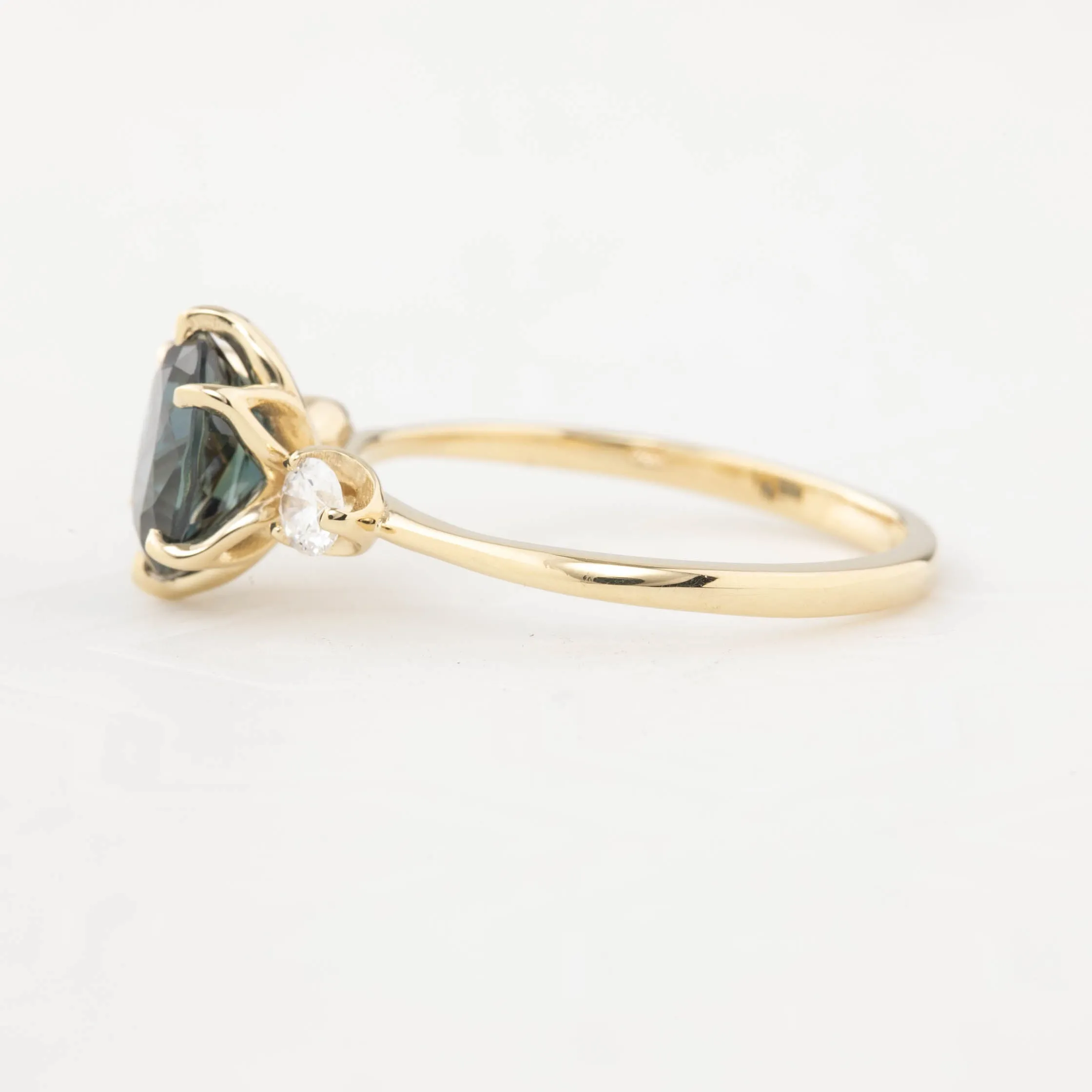 Ayana Ring - 1.69ct Teal Blue Queensland Sapphire (One of a kind)