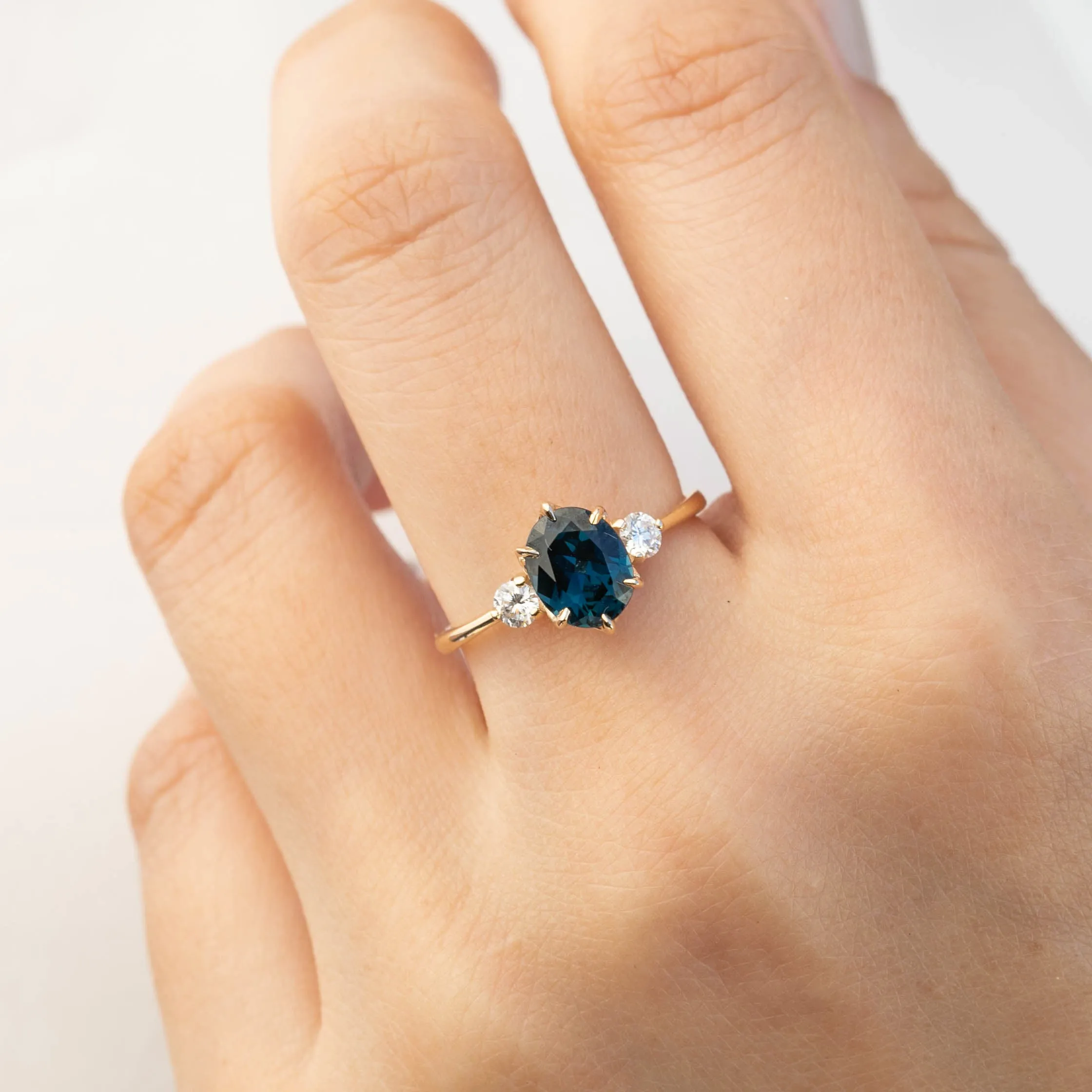 Ayana Ring - 1.69ct Teal Blue Queensland Sapphire (One of a kind)