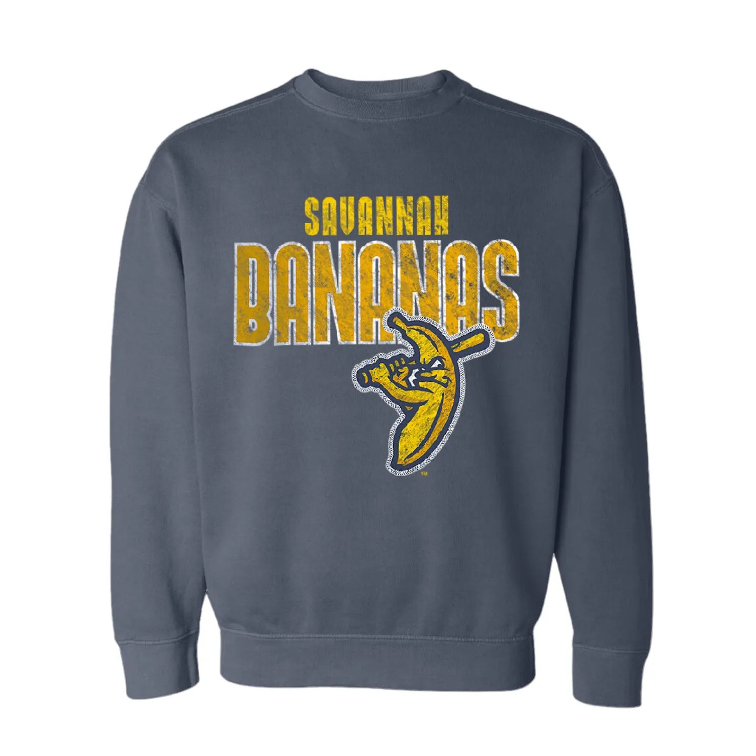 Bananas Long Sleeve Comfort Colors Crewneck - Denim