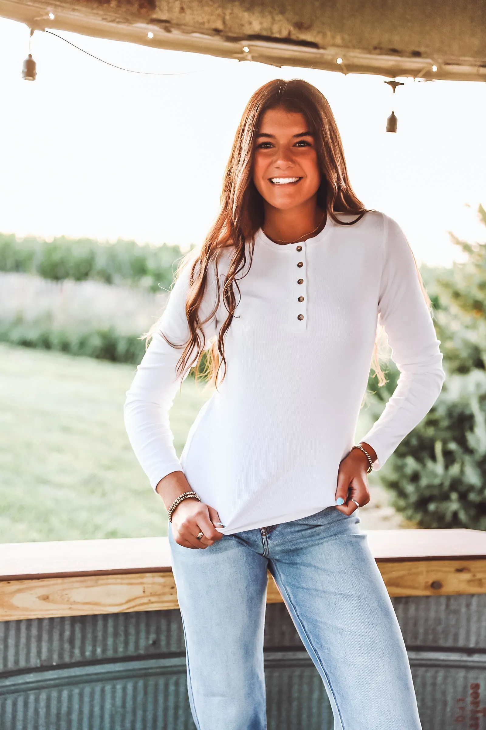 Beka Henley Top-Ivory