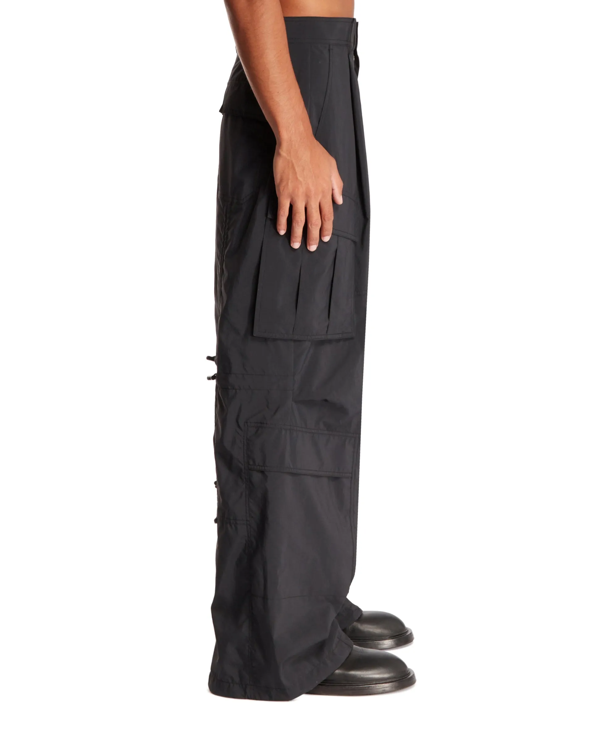 Black Adjustable Utility Trousers