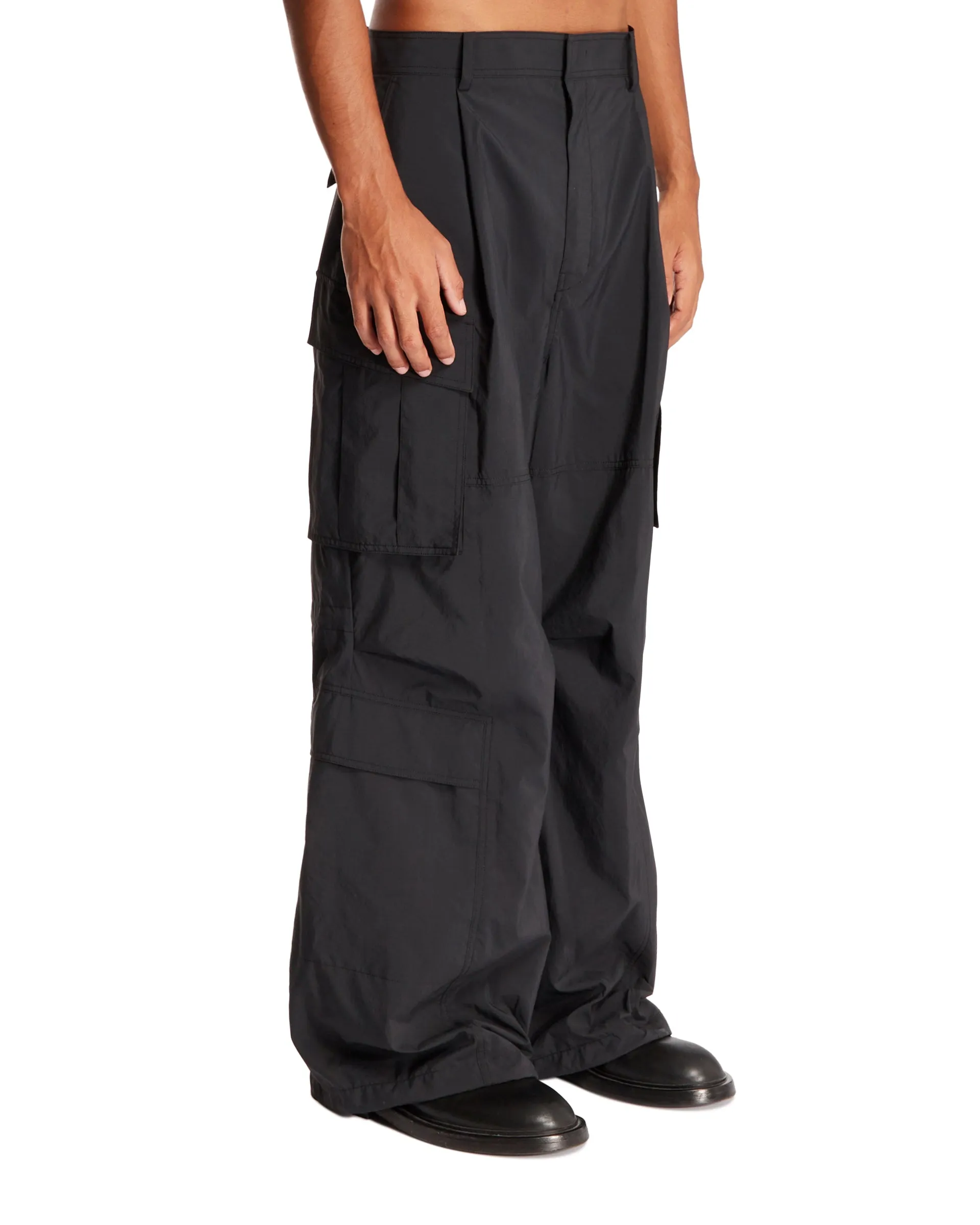 Black Adjustable Utility Trousers