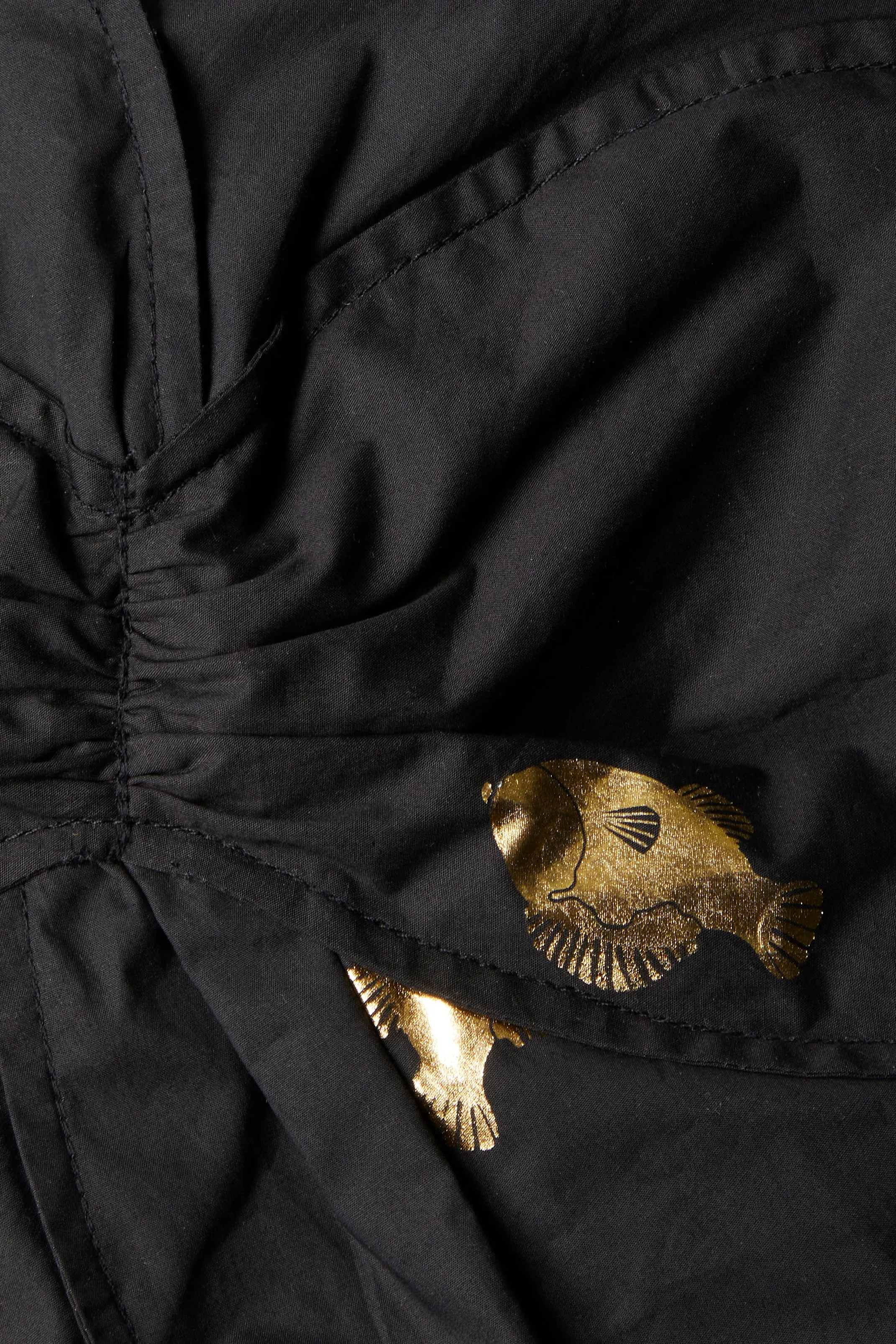 Black Dahlia Top With Gold Fish Fleck