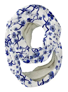 Blue Flower Blossoms Infinity Scarf