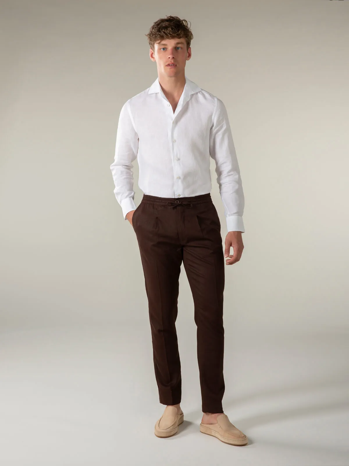 Brown Linen Seaside Trousers