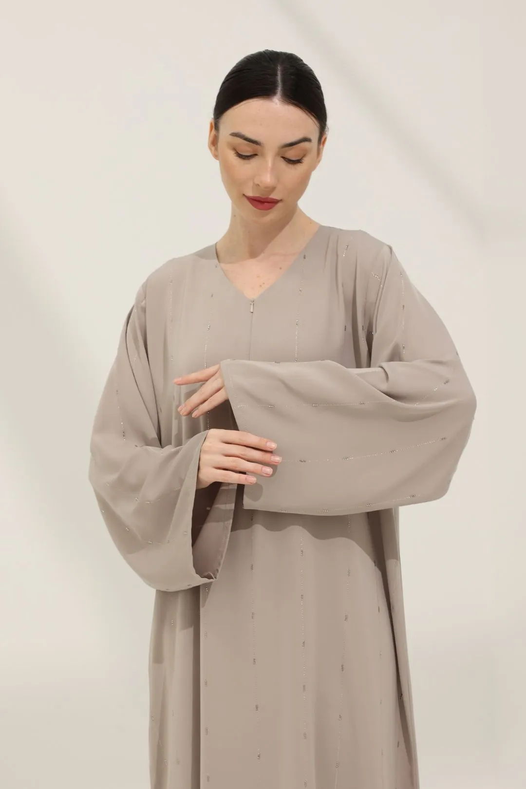 Carlita Abaya in Beige