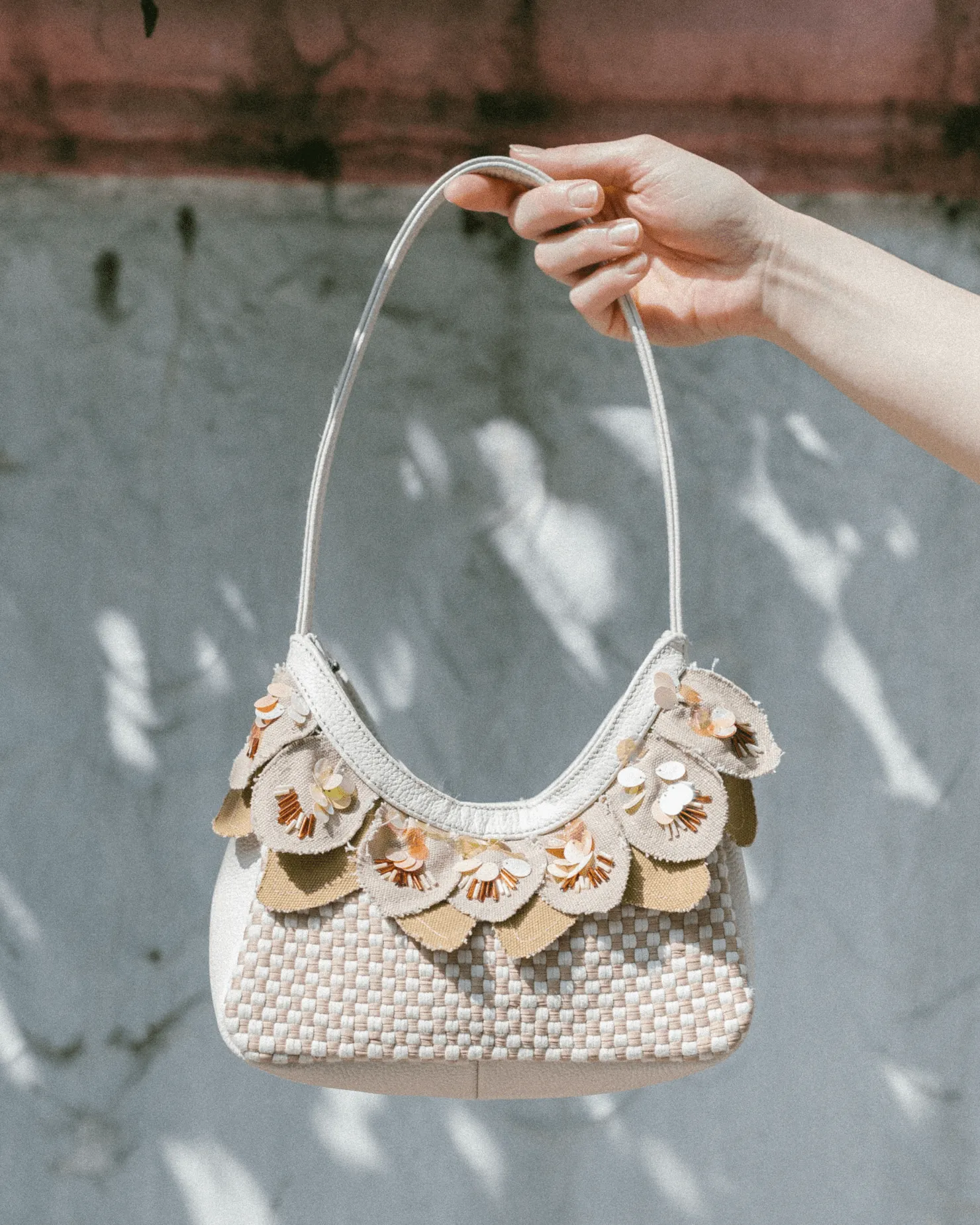 Dangwa Mini Hobo Bag Beige