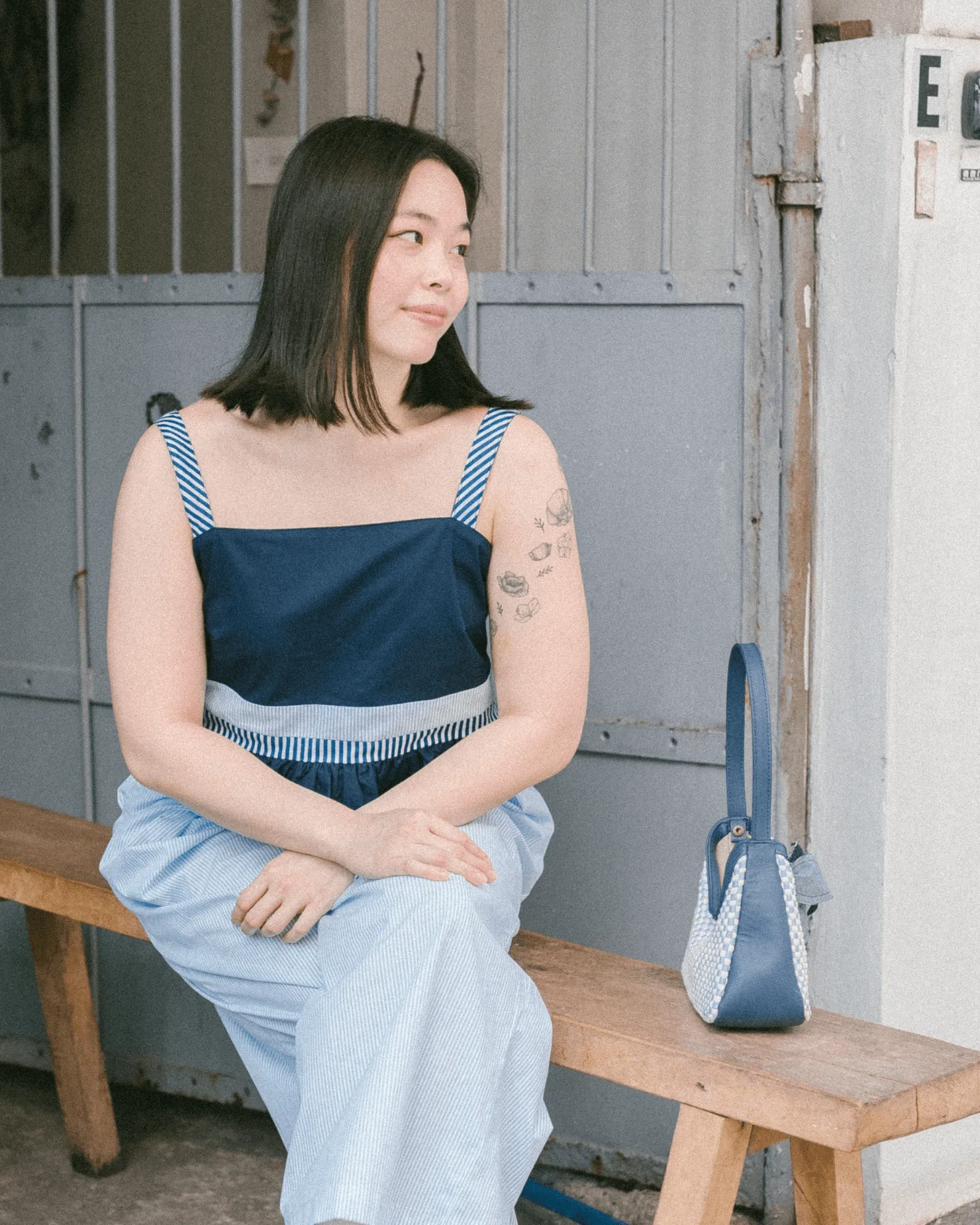 Dangwa Mini Hobo Bag Navy