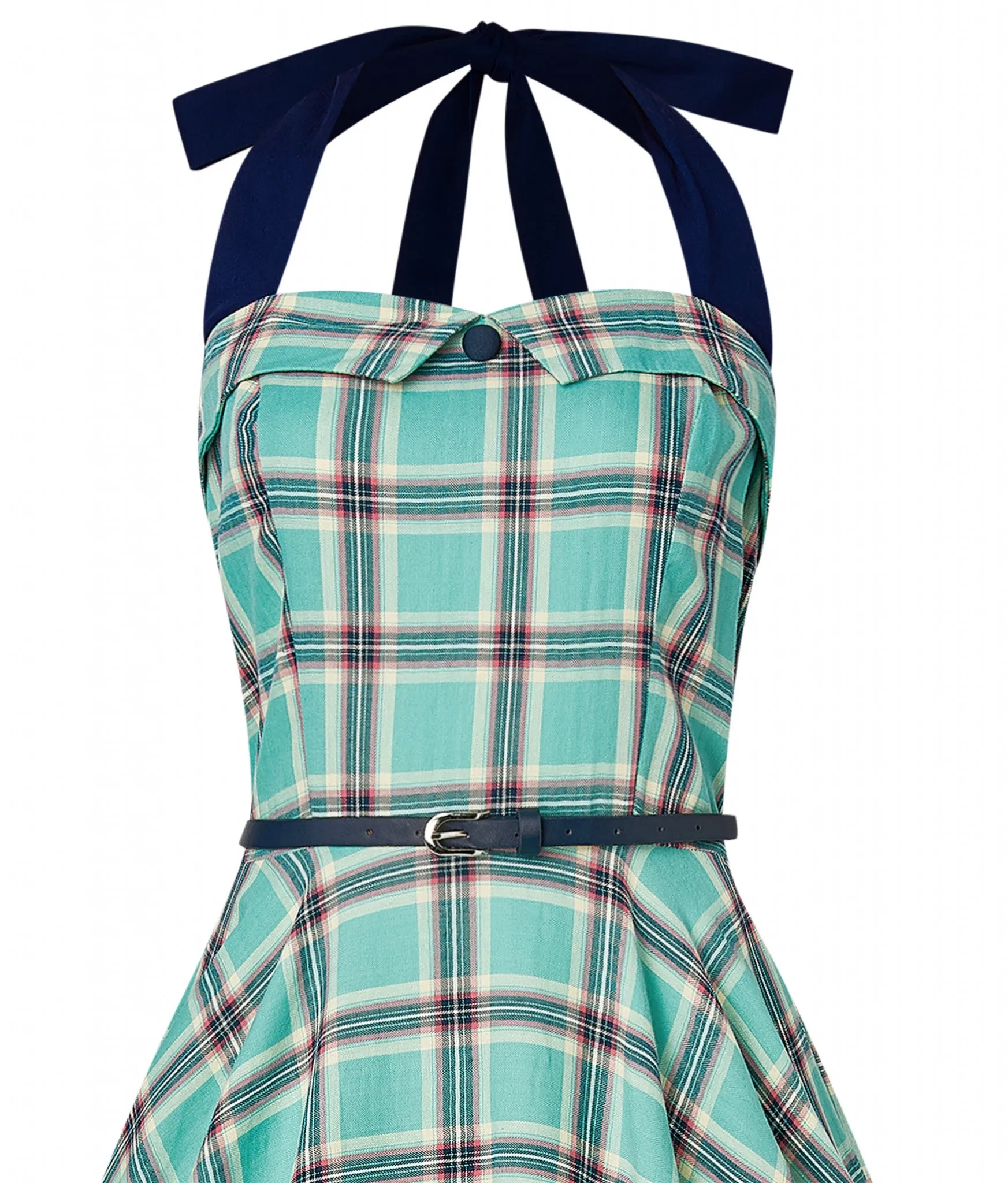 Dolly And Dotty 1950's Rockabilly Check Halter Neck Dress