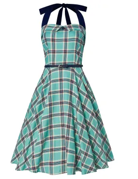 Dolly And Dotty 1950's Rockabilly Check Halter Neck Dress