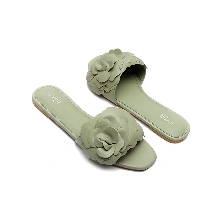 Faux Flower Slip On Sandal MY 222