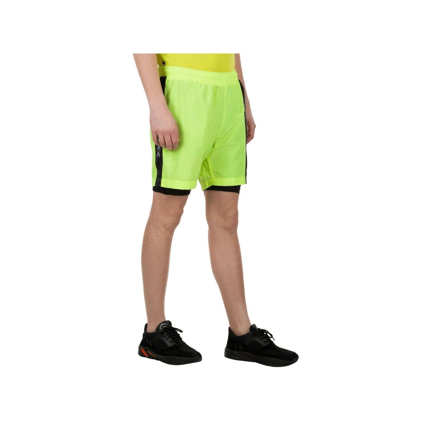 Firefox Mens Running Shorts - Lime/Black