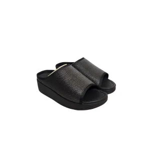 Fitflop Black 'Imogen' Straw Raffia Slides | Brand New |