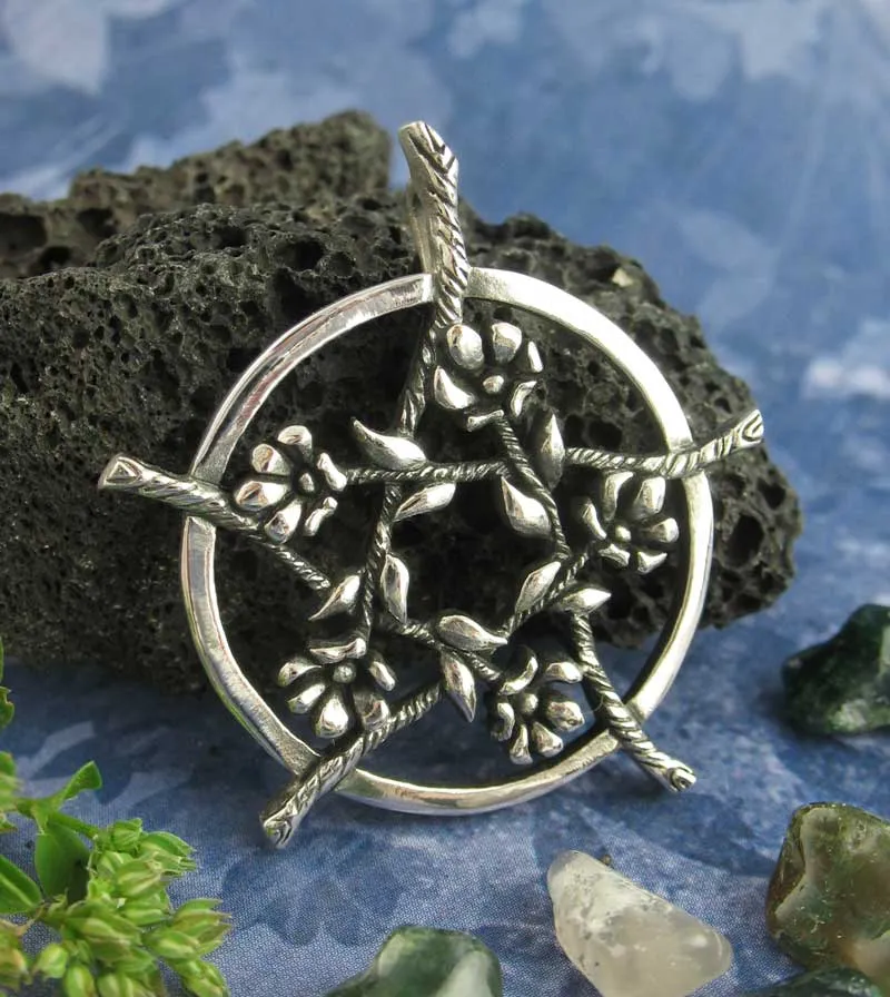 Five Flowers Hidden Pentacle Pendant, Handmade