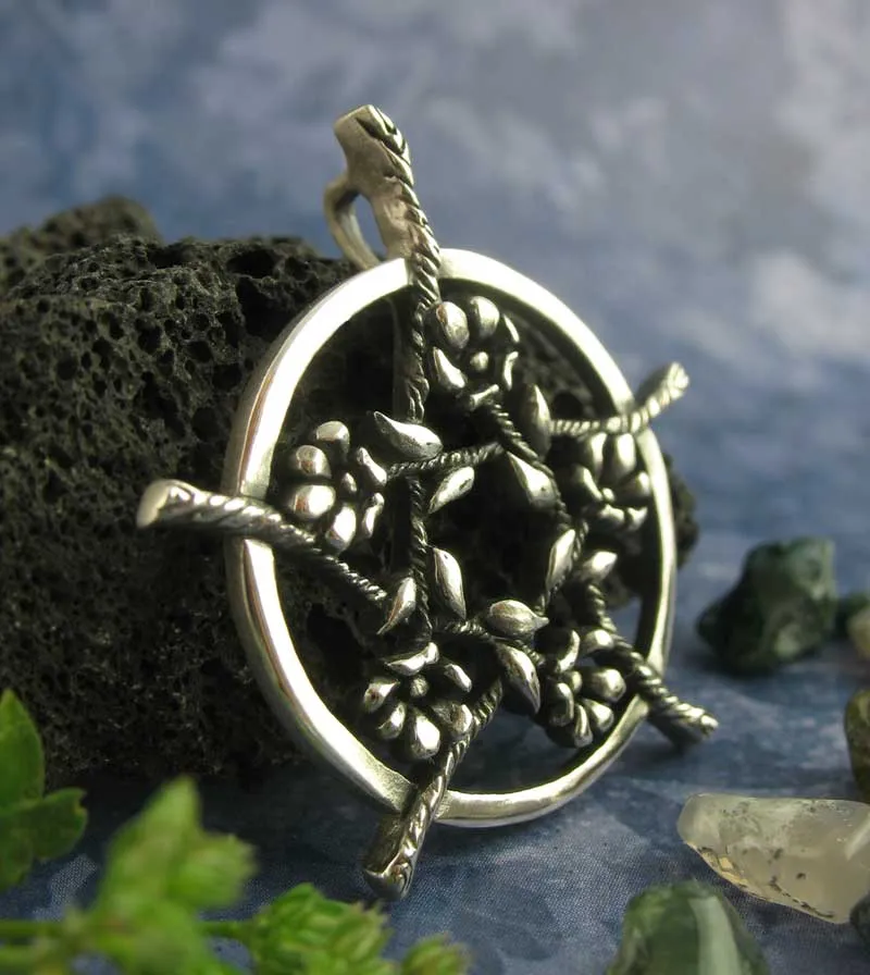 Five Flowers Hidden Pentacle Pendant, Handmade