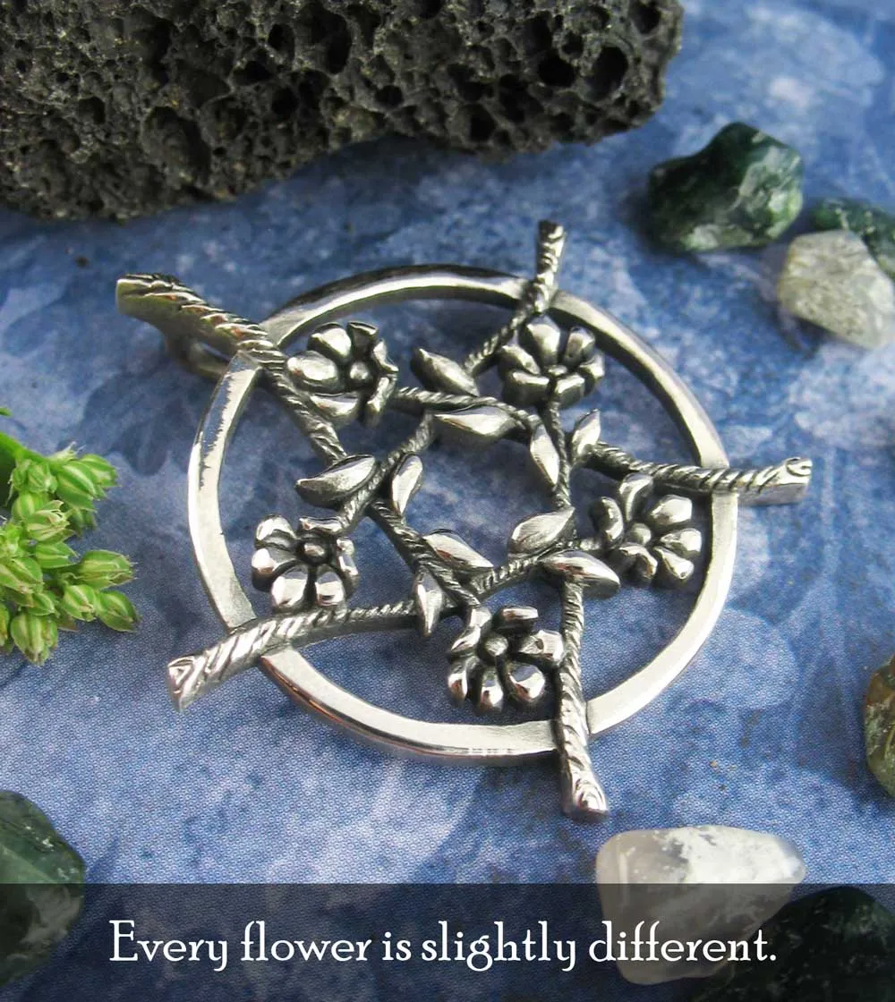 Five Flowers Hidden Pentacle Pendant, Handmade