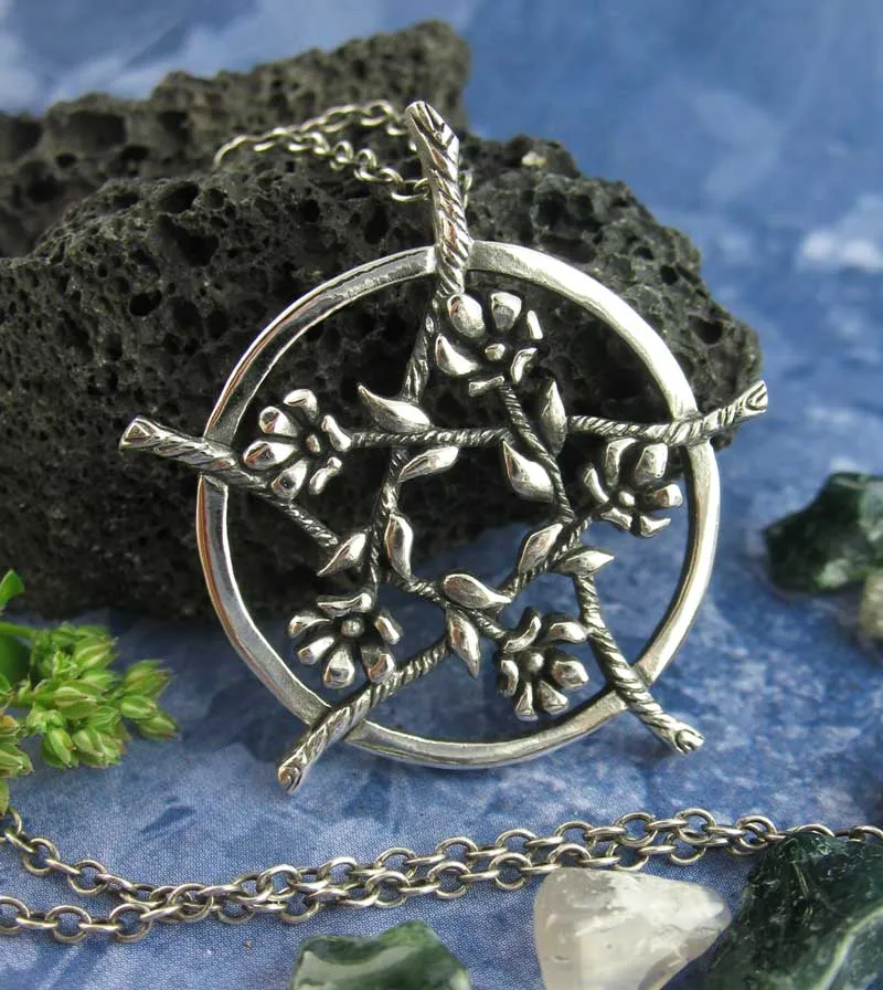 Five Flowers Hidden Pentacle Pendant, Handmade