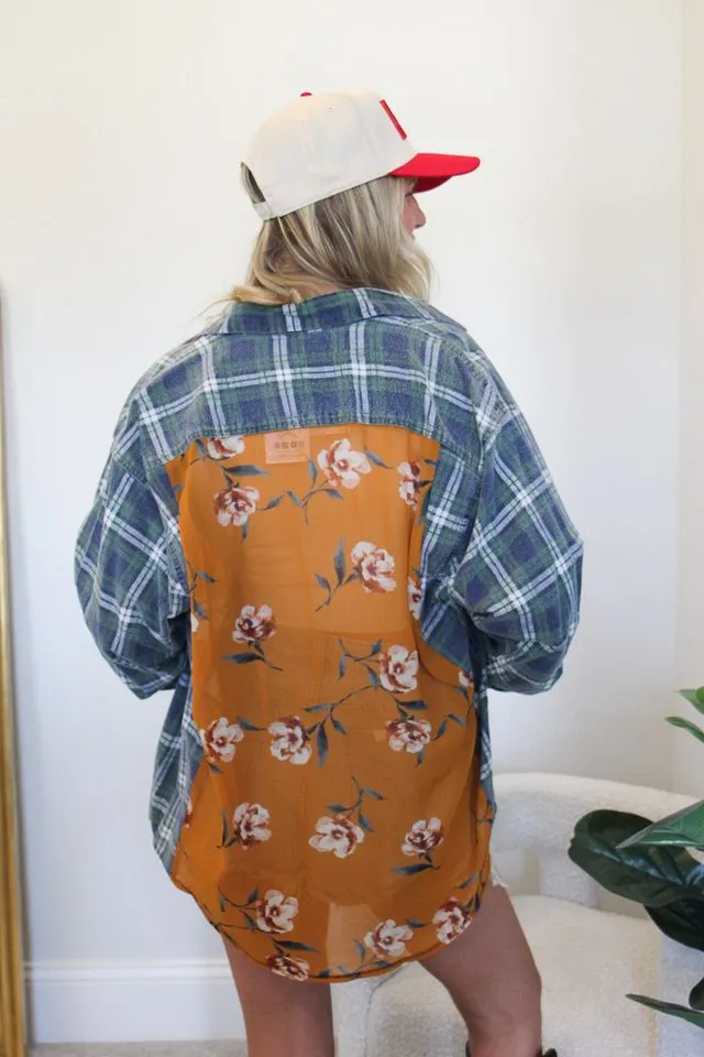 Floral Back Flannel #12