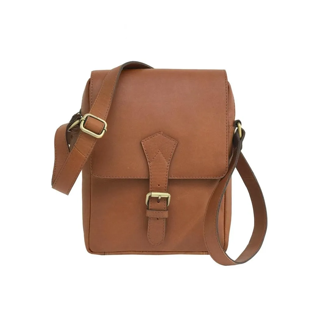 Full-grain Buffalo Leather Sling Messenger Bag - Expresso Brown