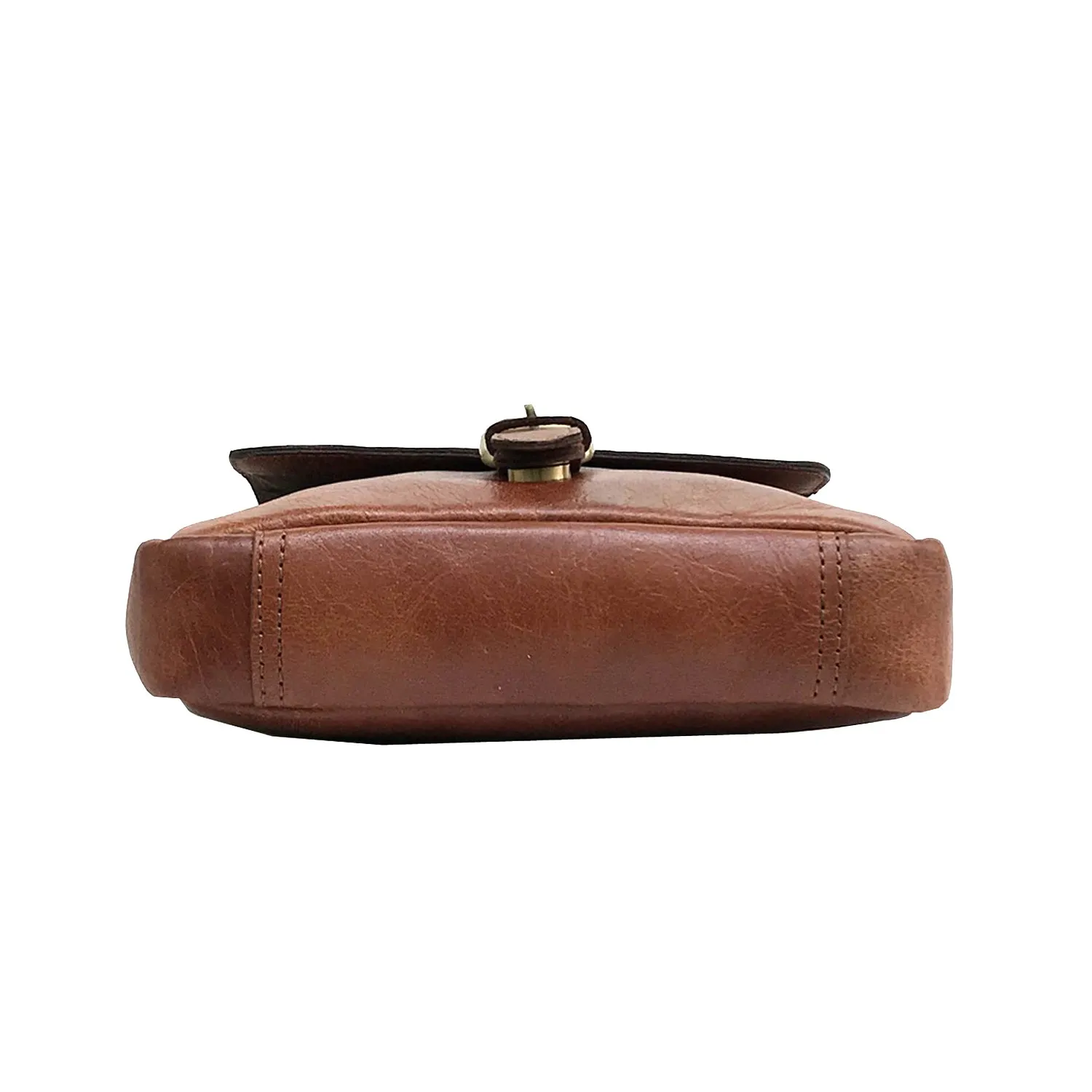 Full-grain Buffalo Leather Sling Messenger Bag - Expresso Brown