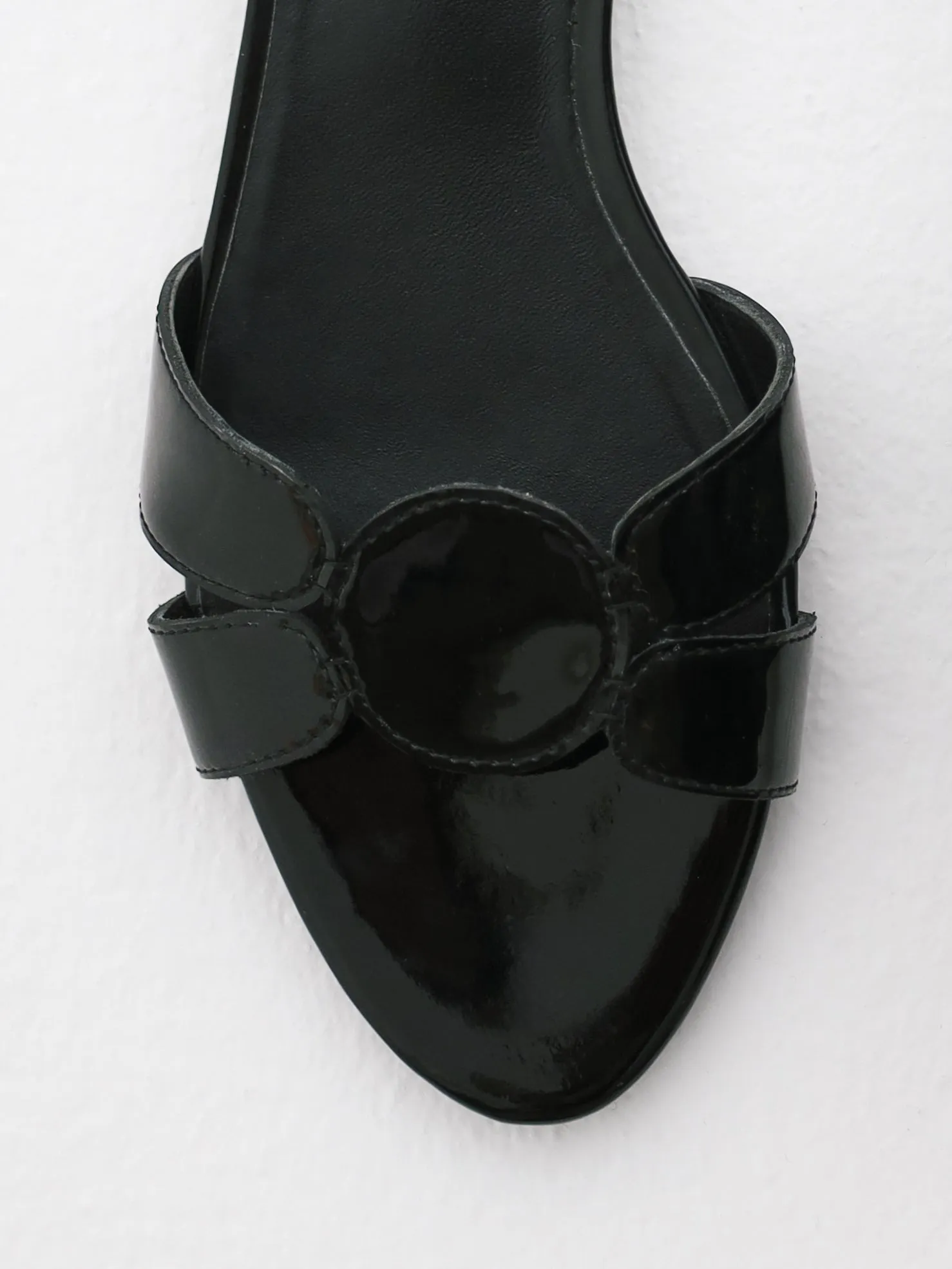 Giada Patent Leather Slides | Black