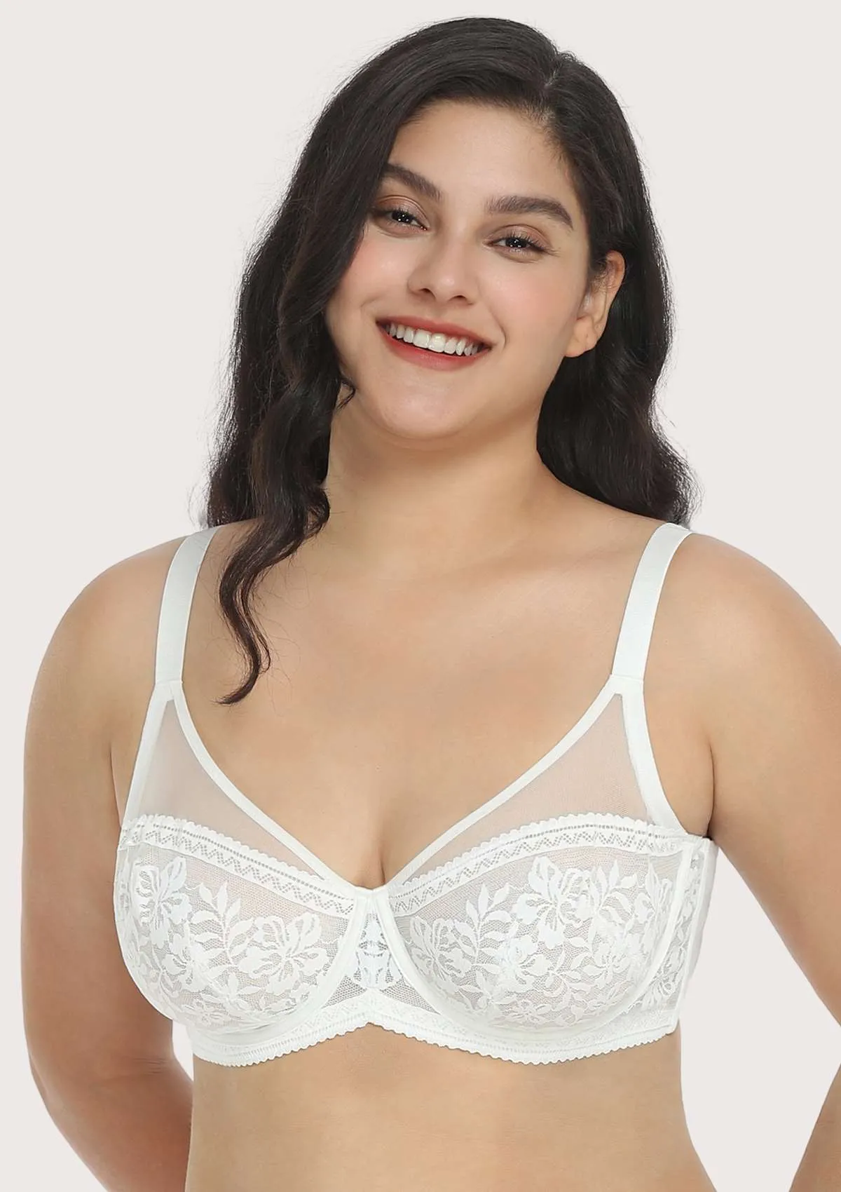 Gladioli White Lace Unlined Underwire Bra Set