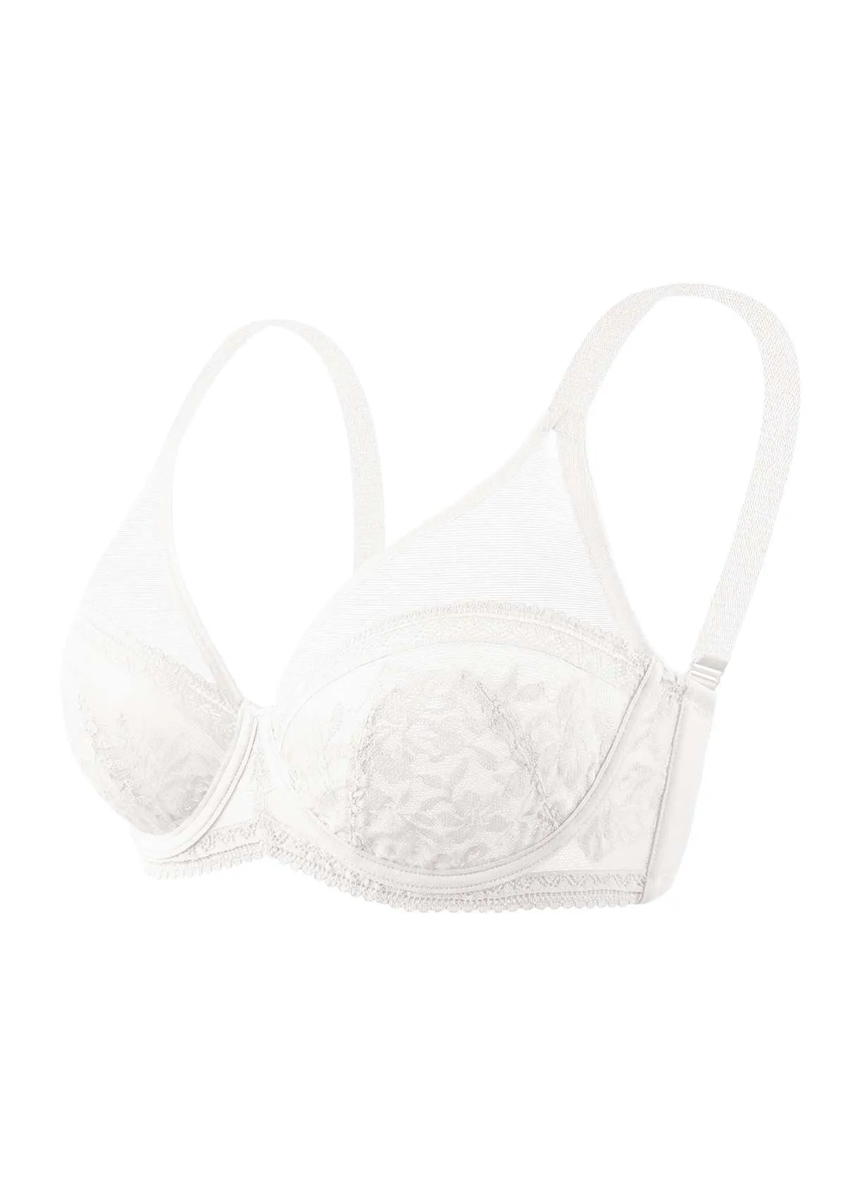 Gladioli White Lace Unlined Underwire Bra Set