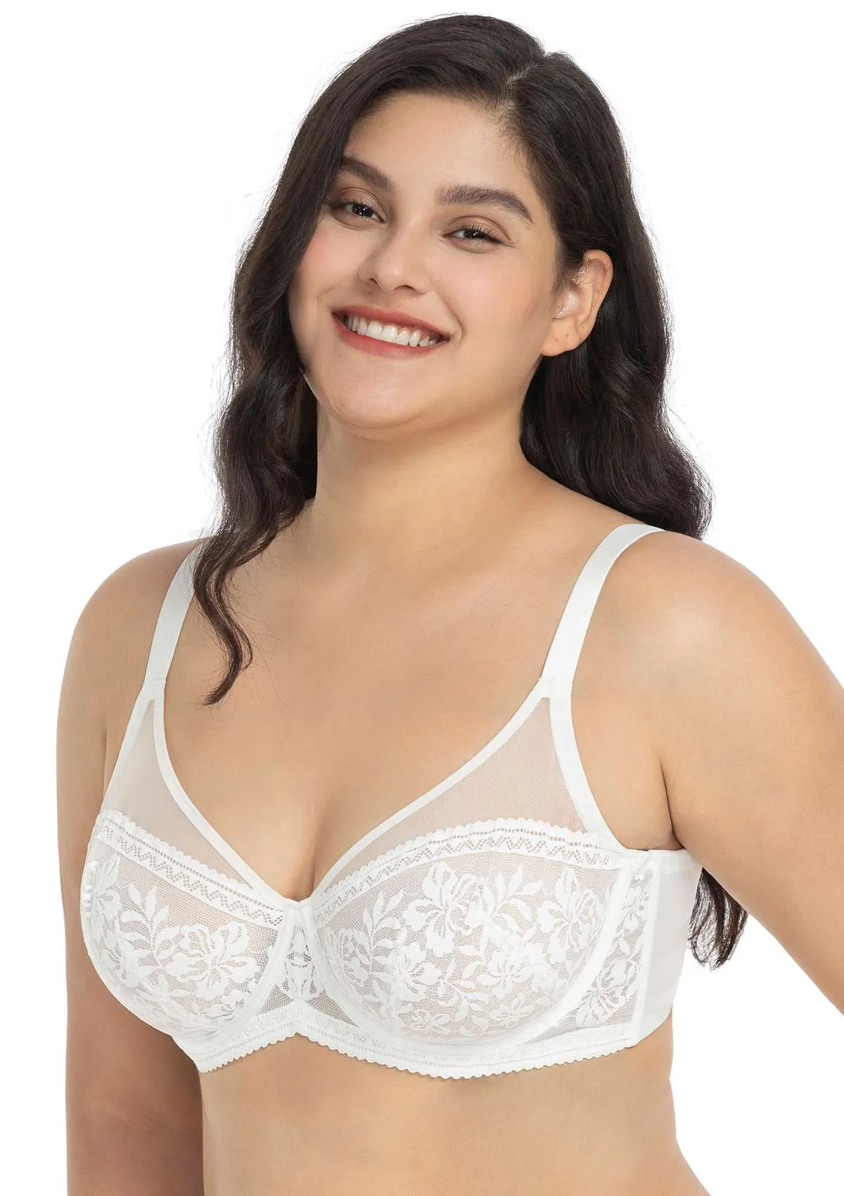 Gladioli White Lace Unlined Underwire Bra Set