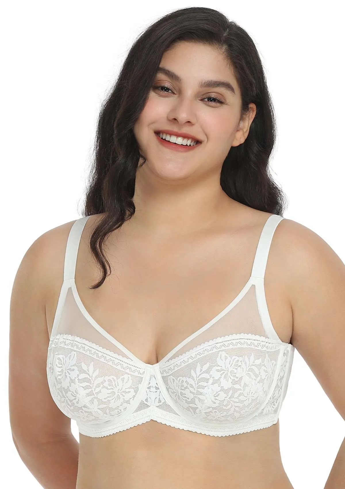 Gladioli White Lace Unlined Underwire Bra Set